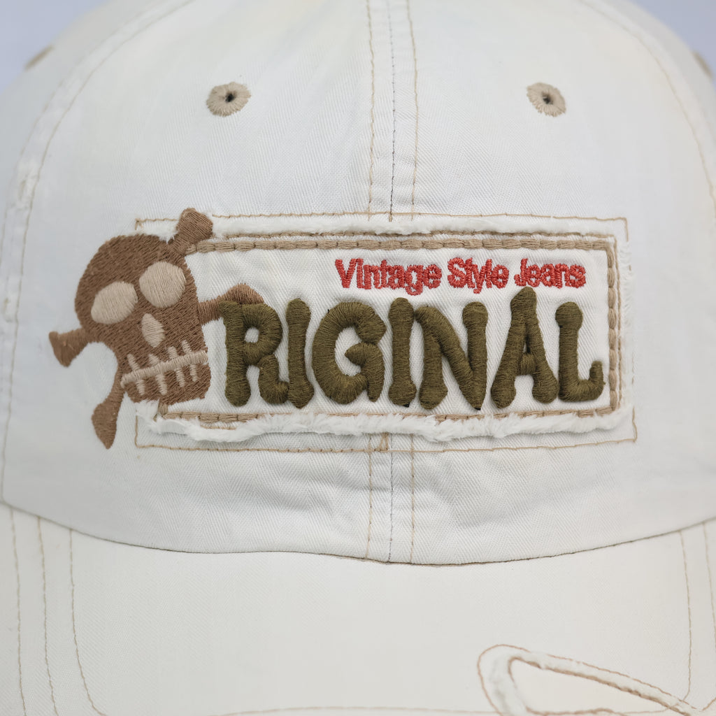 Vintage UC Berkeley Cal "Original" Distressed Cream Baseball Thrifted Cap