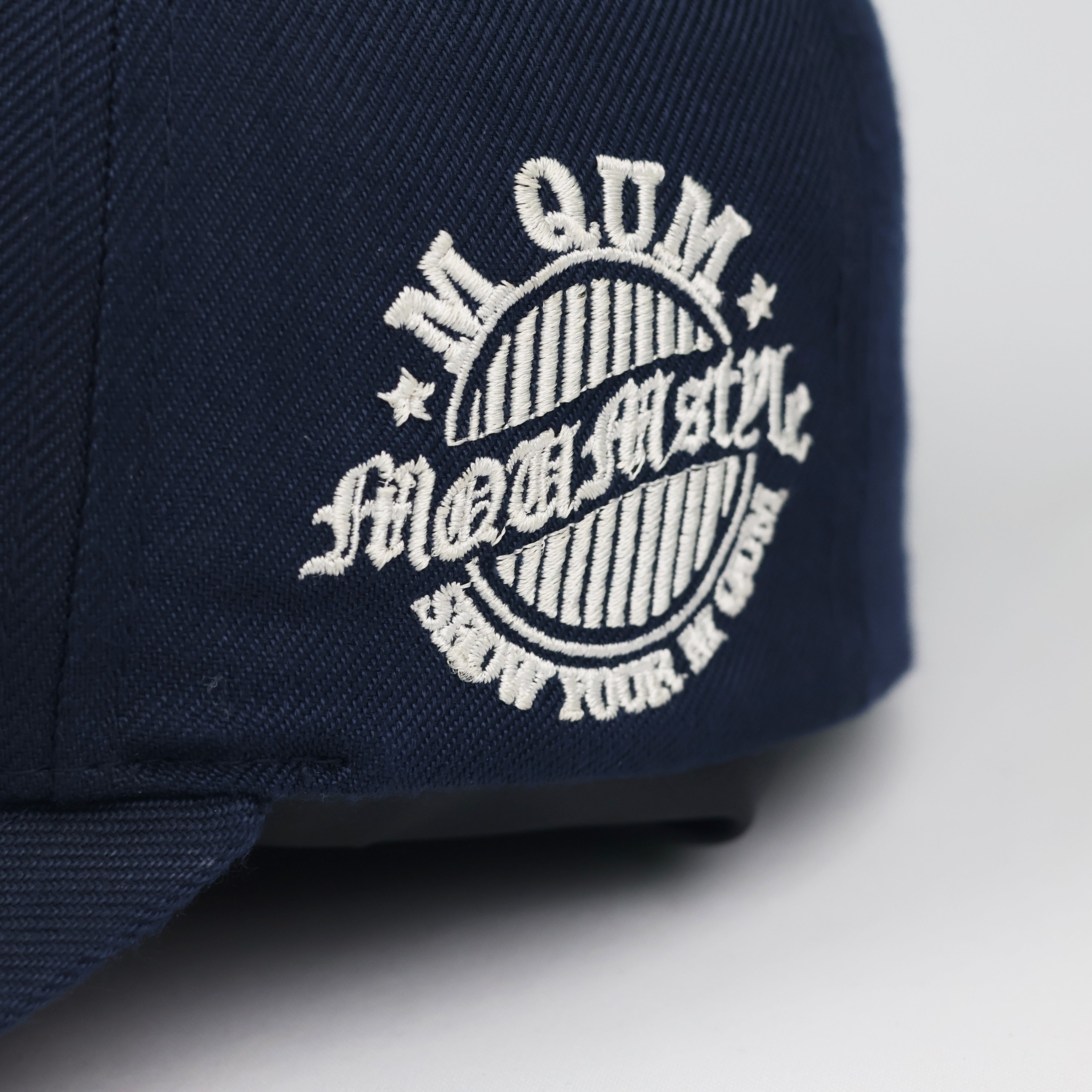 Vintage MQUM Side-Patch Baseball Thrifted Hat | Navy & Red Streetwear