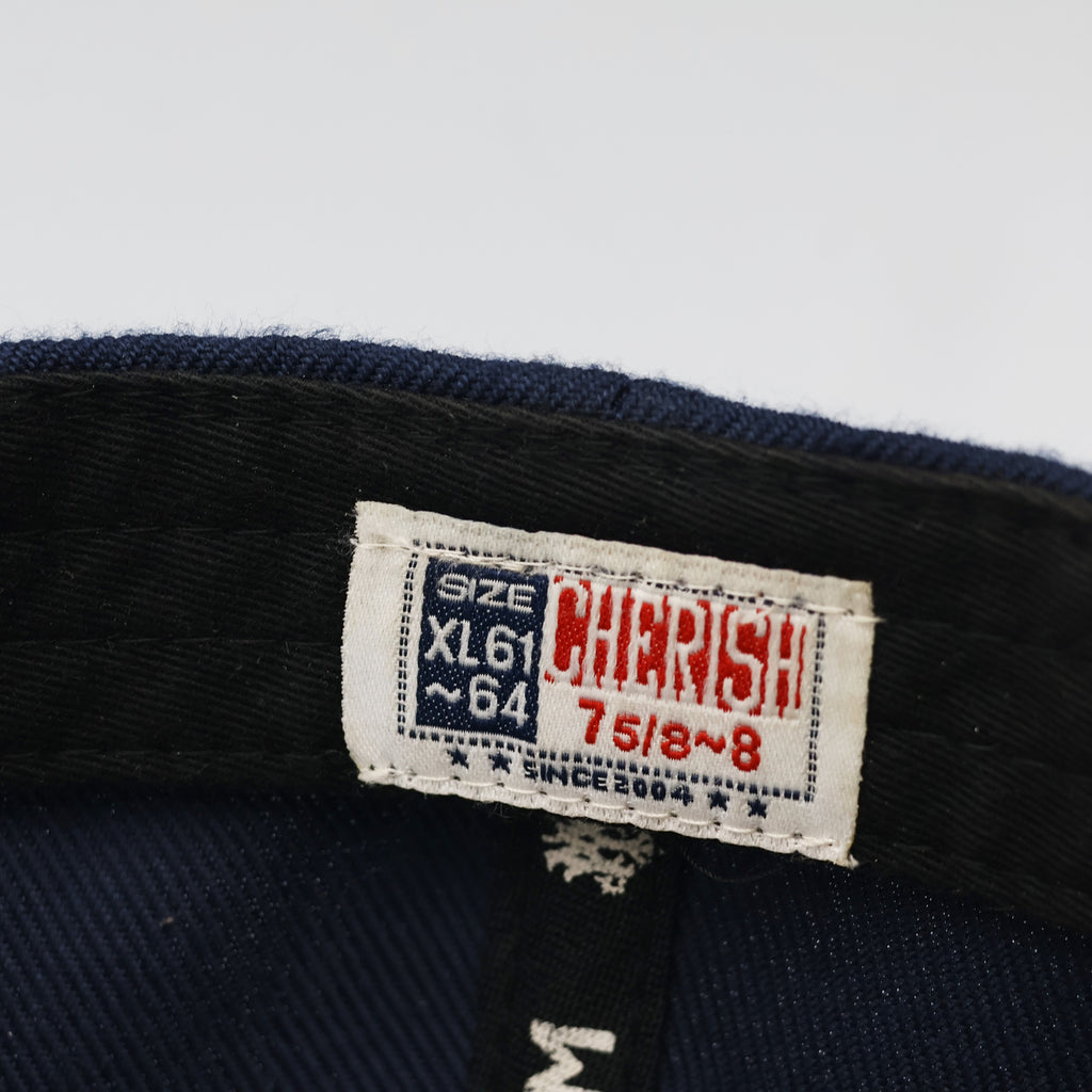 Vintage MQUM Side-Patch Baseball Thrifted Hat | Navy & Red Streetwear