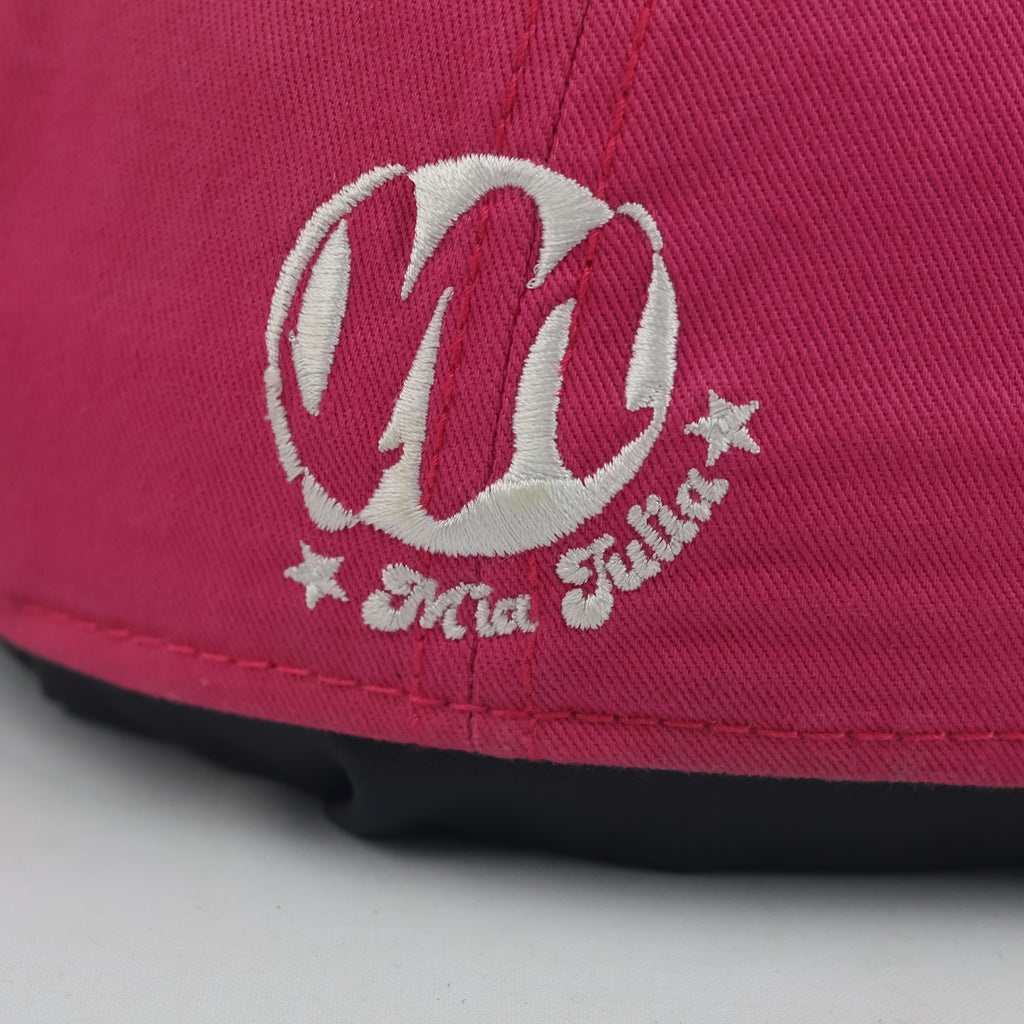 Thrifted Mia Julia Mallorcastyle Hot Pink & Black Graphic Snapback Hat