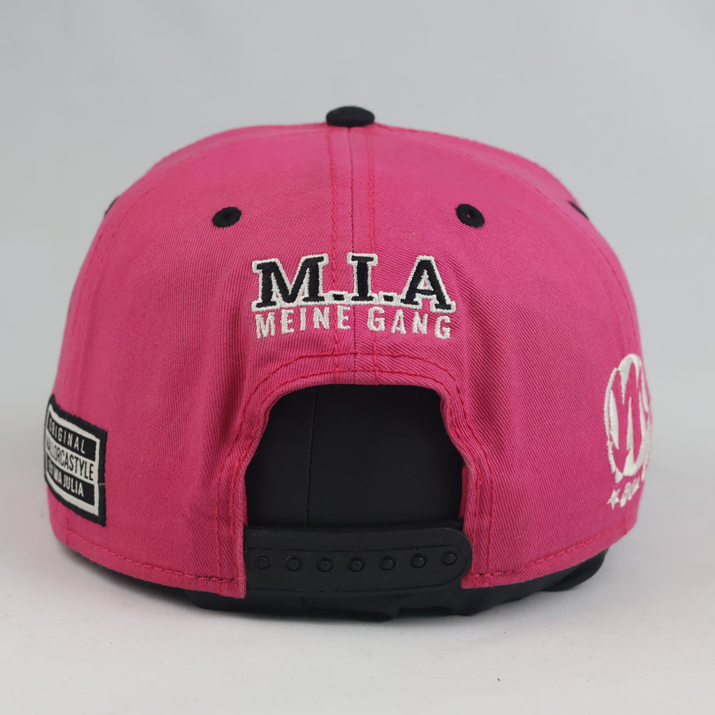 Thrifted Mia Julia Mallorcastyle Hot Pink & Black Graphic Snapback Hat