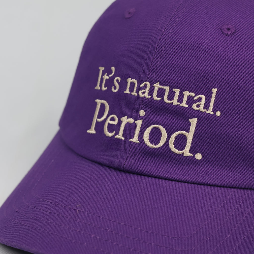 "It's Natural. Period." Purple Embroidered Dad Thrifted Hat