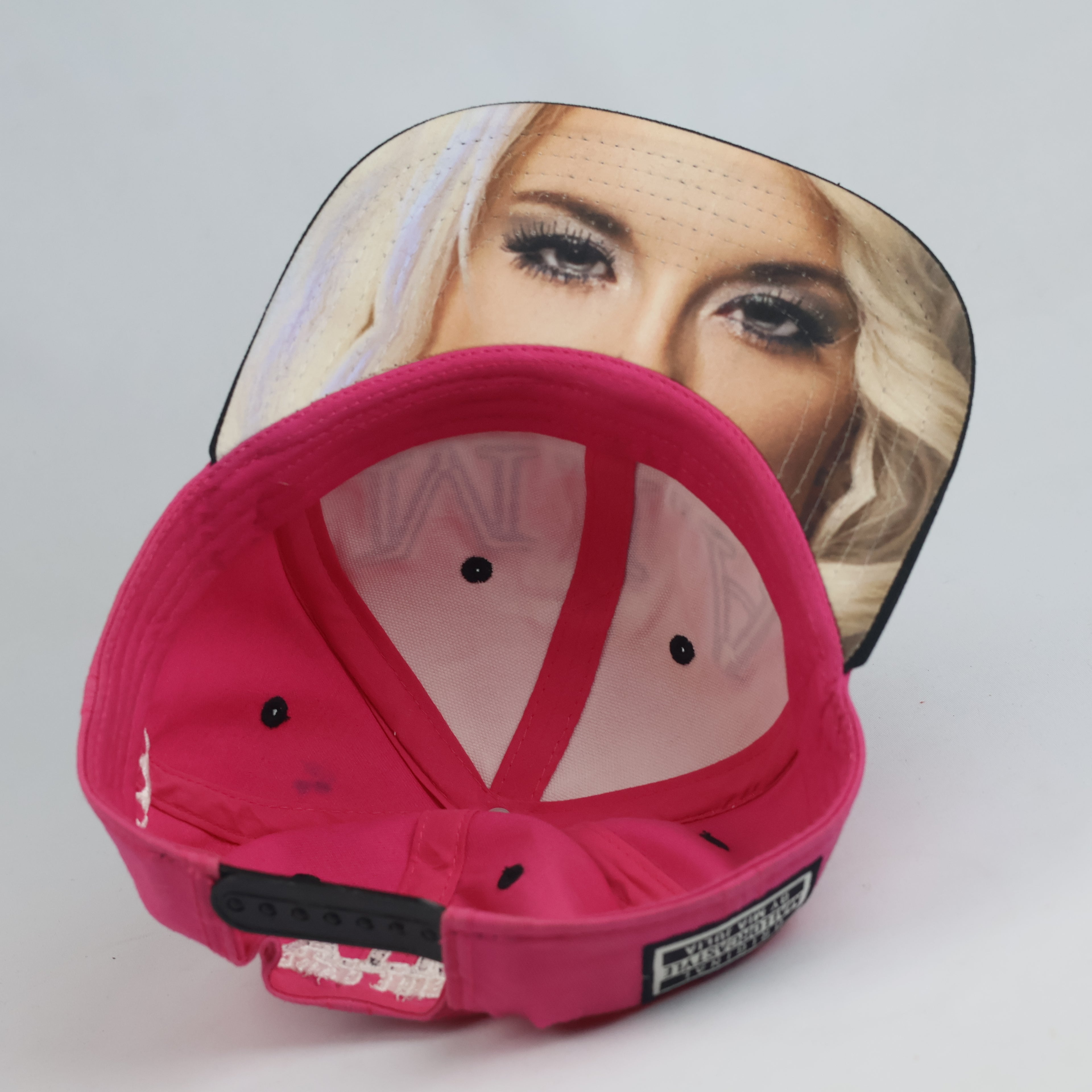 Thrifted Mia Julia Mallorcastyle Hot Pink & Black Graphic Snapback Hat