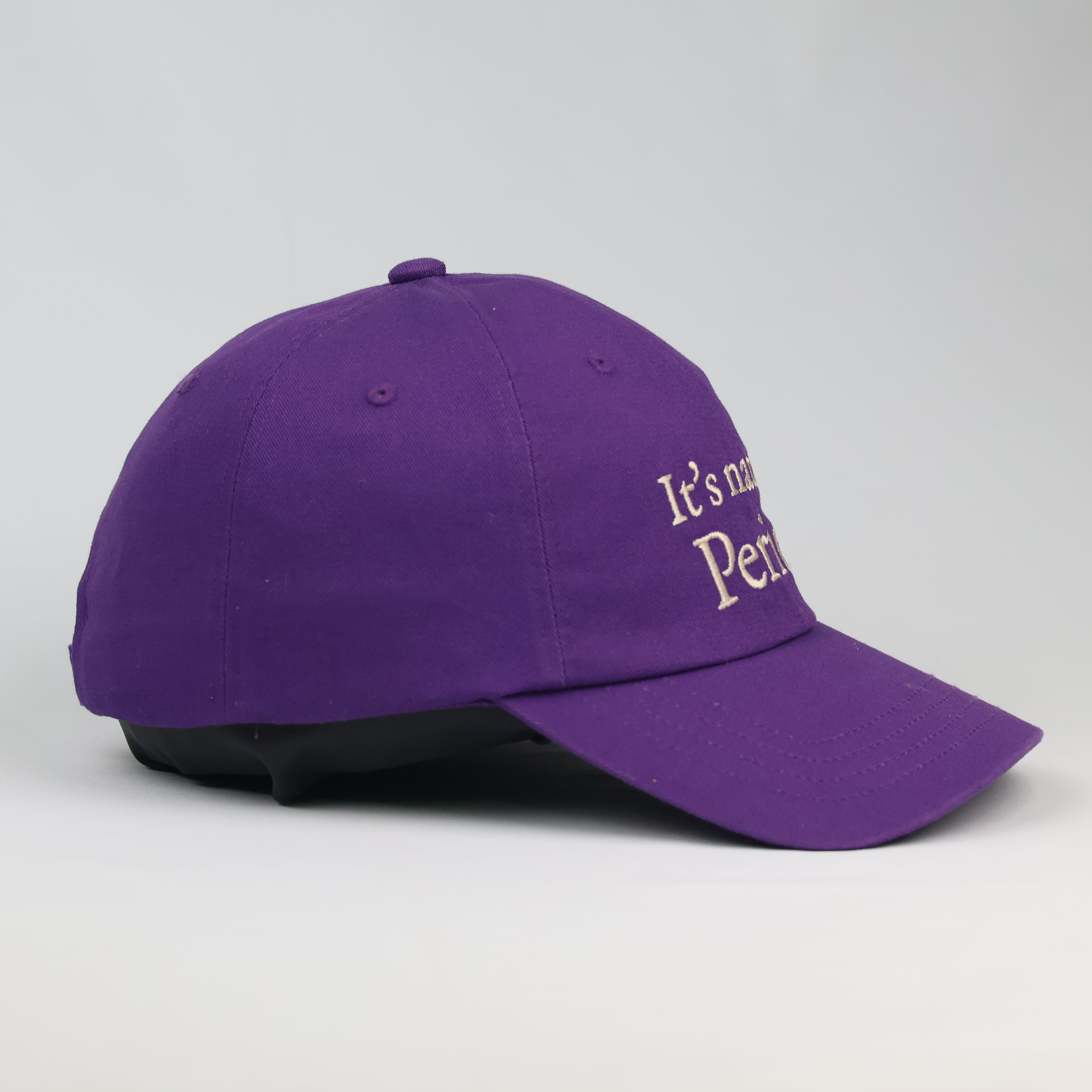 "It's Natural. Period." Purple Embroidered Dad Thrifted Hat