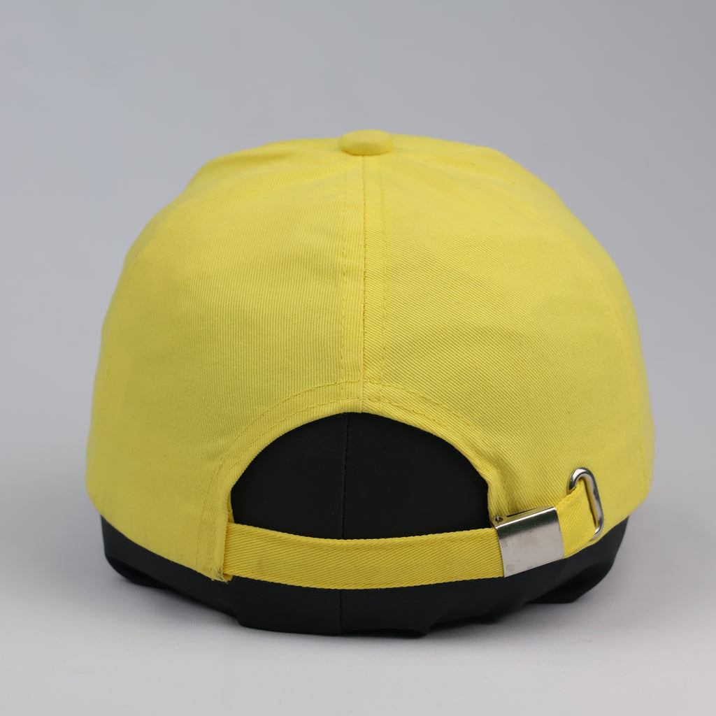 Retro Pastel Yellow Varsity Strapback Thrifted Hat | Korean Streetwear