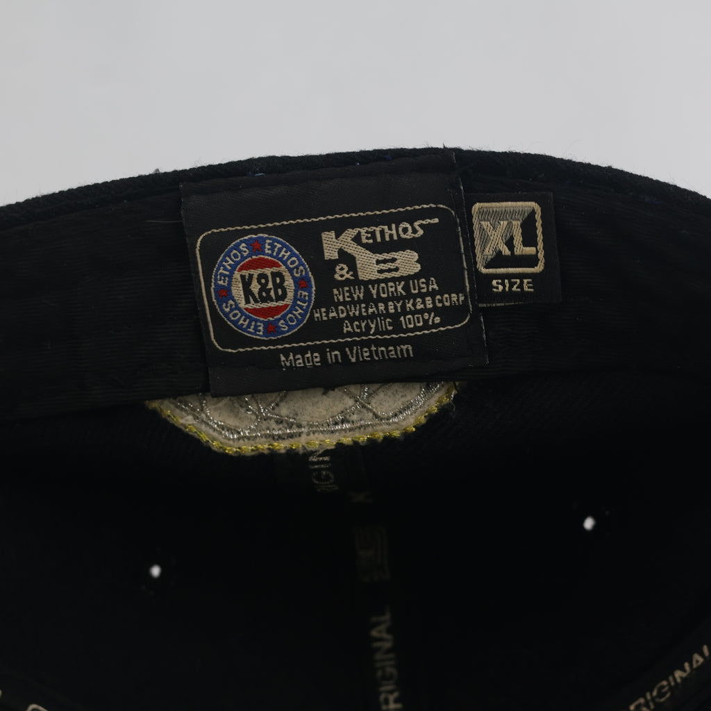 KBETHOS Dollar Sign & Diamond Fitted Cap - Black Metallic Gold Hip Hop Hat