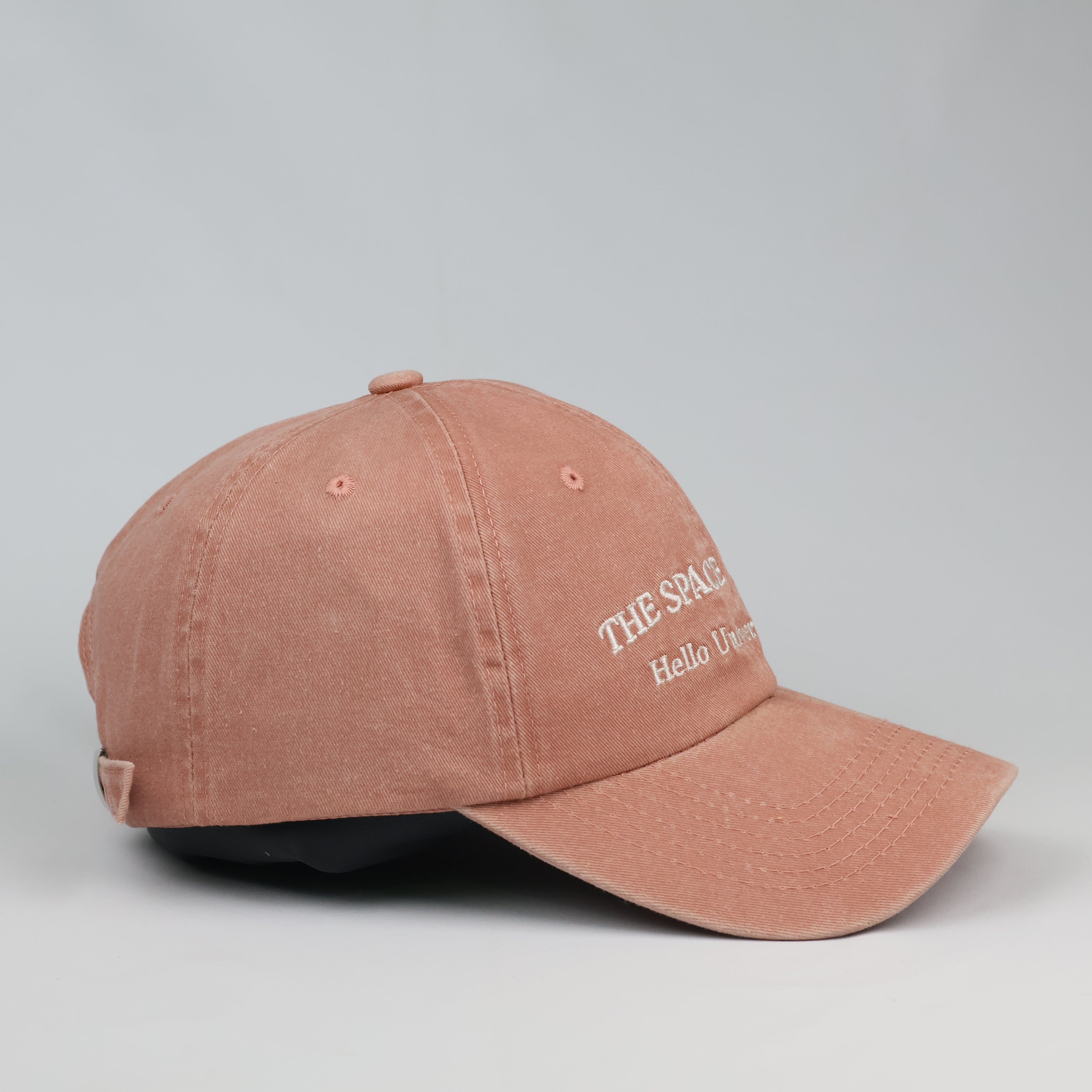 Vintage Peach Pink "The Space Visitor" Baseball THrifted Cap | Retro 1988