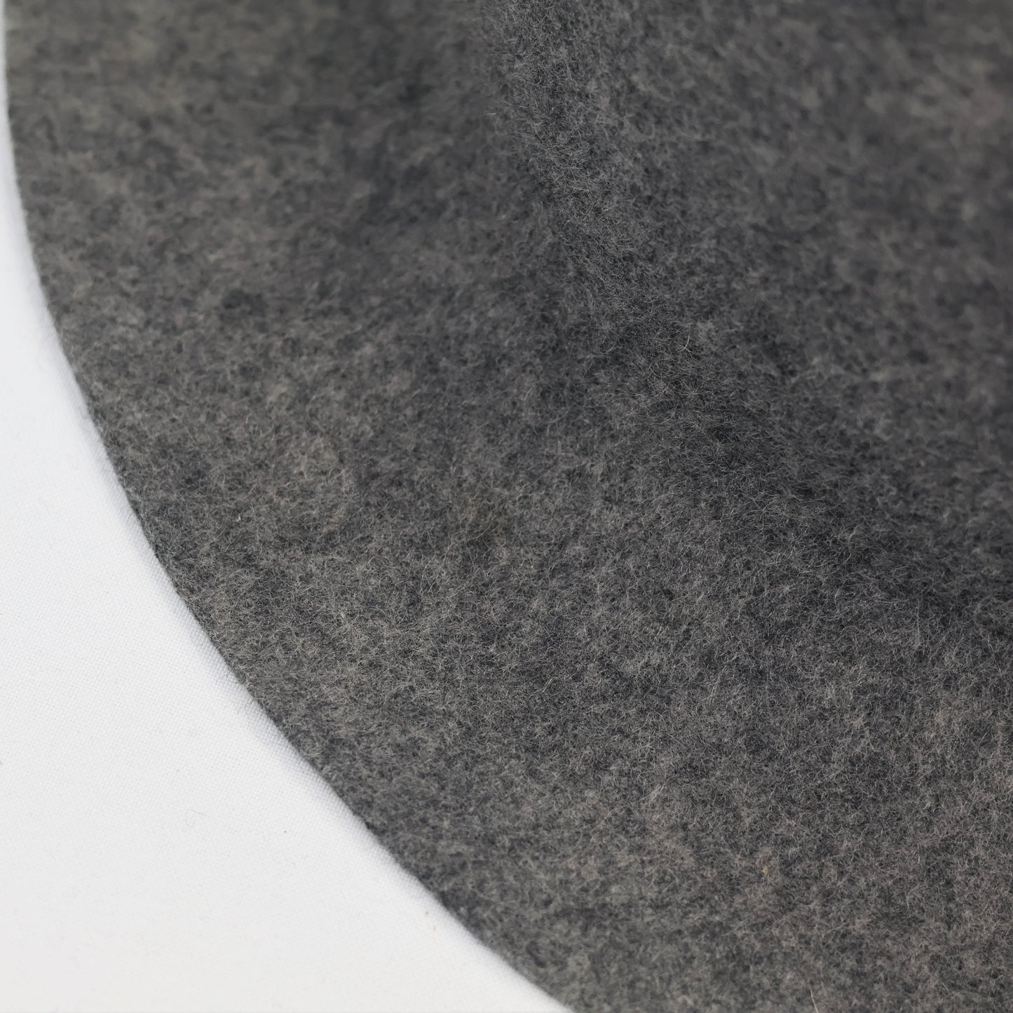 100% Wool Grey Fedora Thrifted Hat - Classic Wide Brim Winter Felt Cap