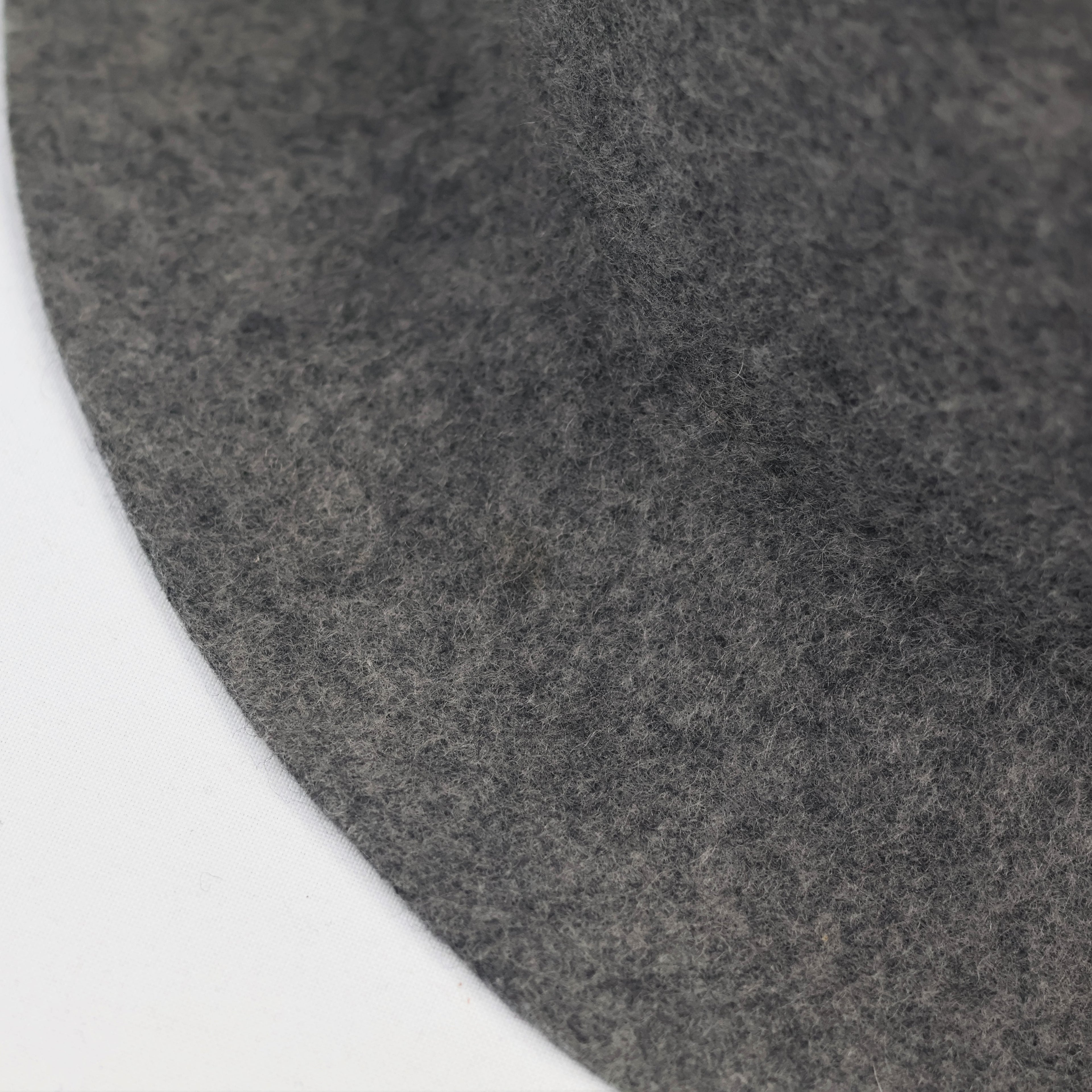 100% Wool Grey Fedora Thrifted Hat - Classic Wide Brim Winter Felt Cap