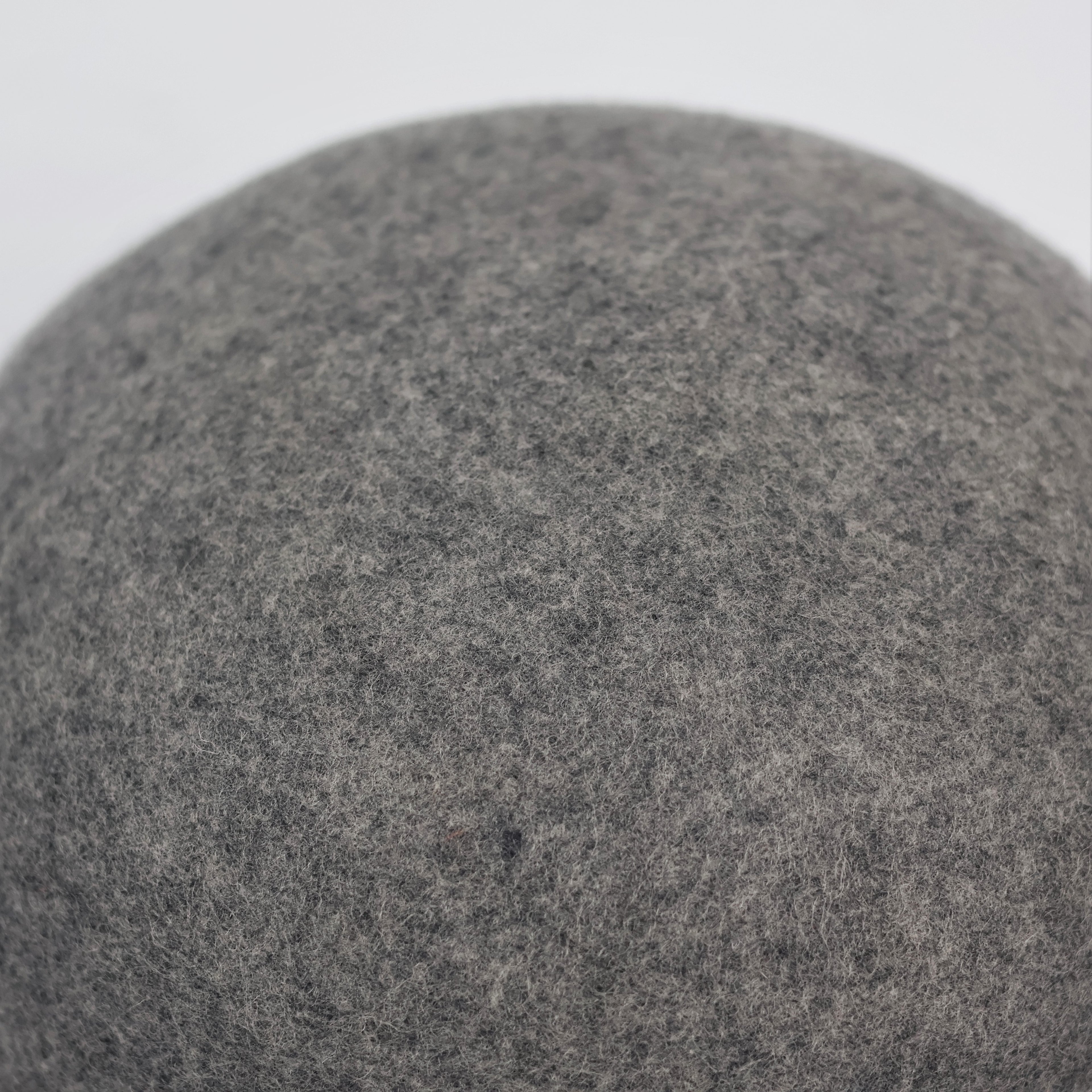 100% Wool Grey Fedora Thrifted Hat - Classic Wide Brim Winter Felt Cap
