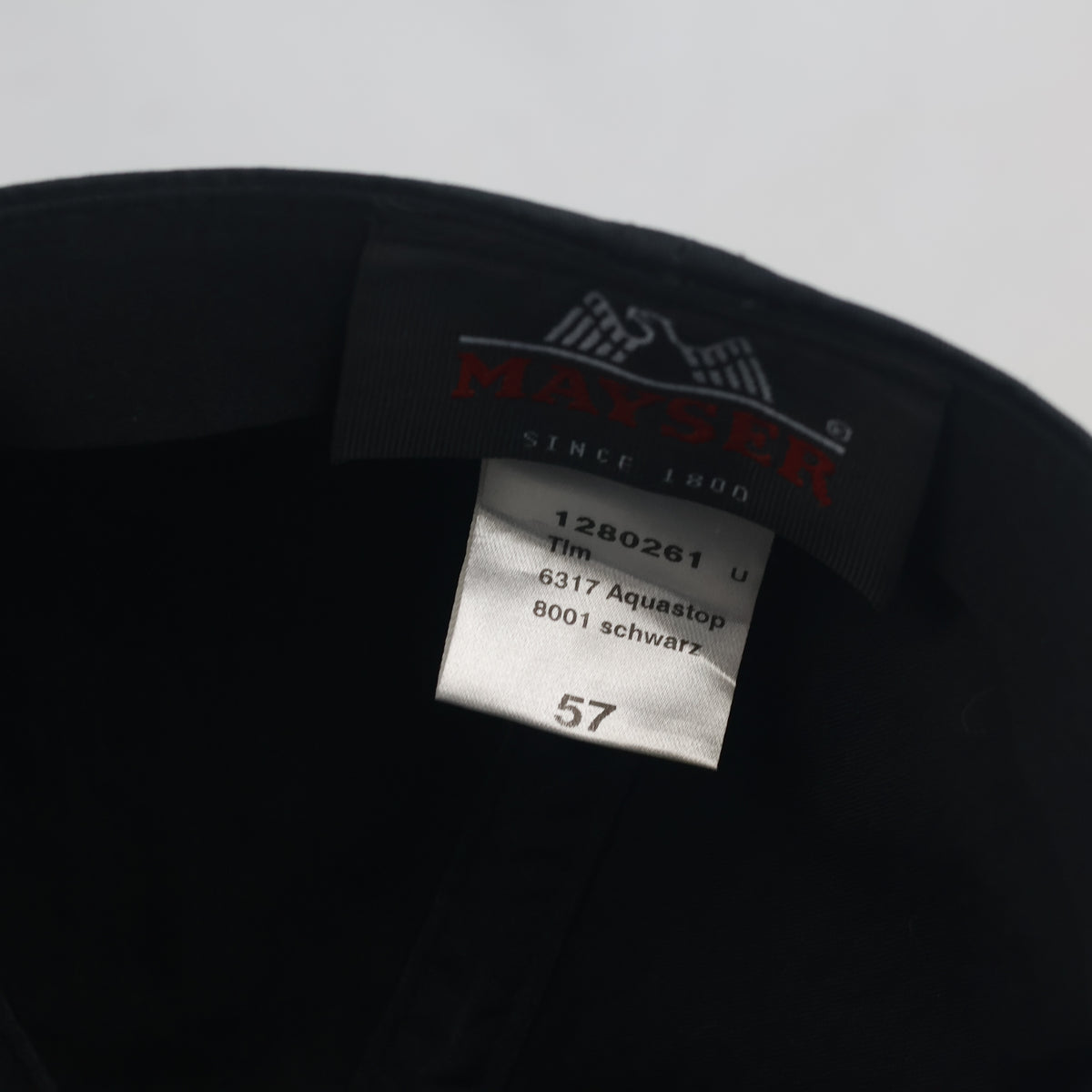 Thrifted Mayser Aquastop Black Water-Resistant Fitted Cap (Size 57) | 10608