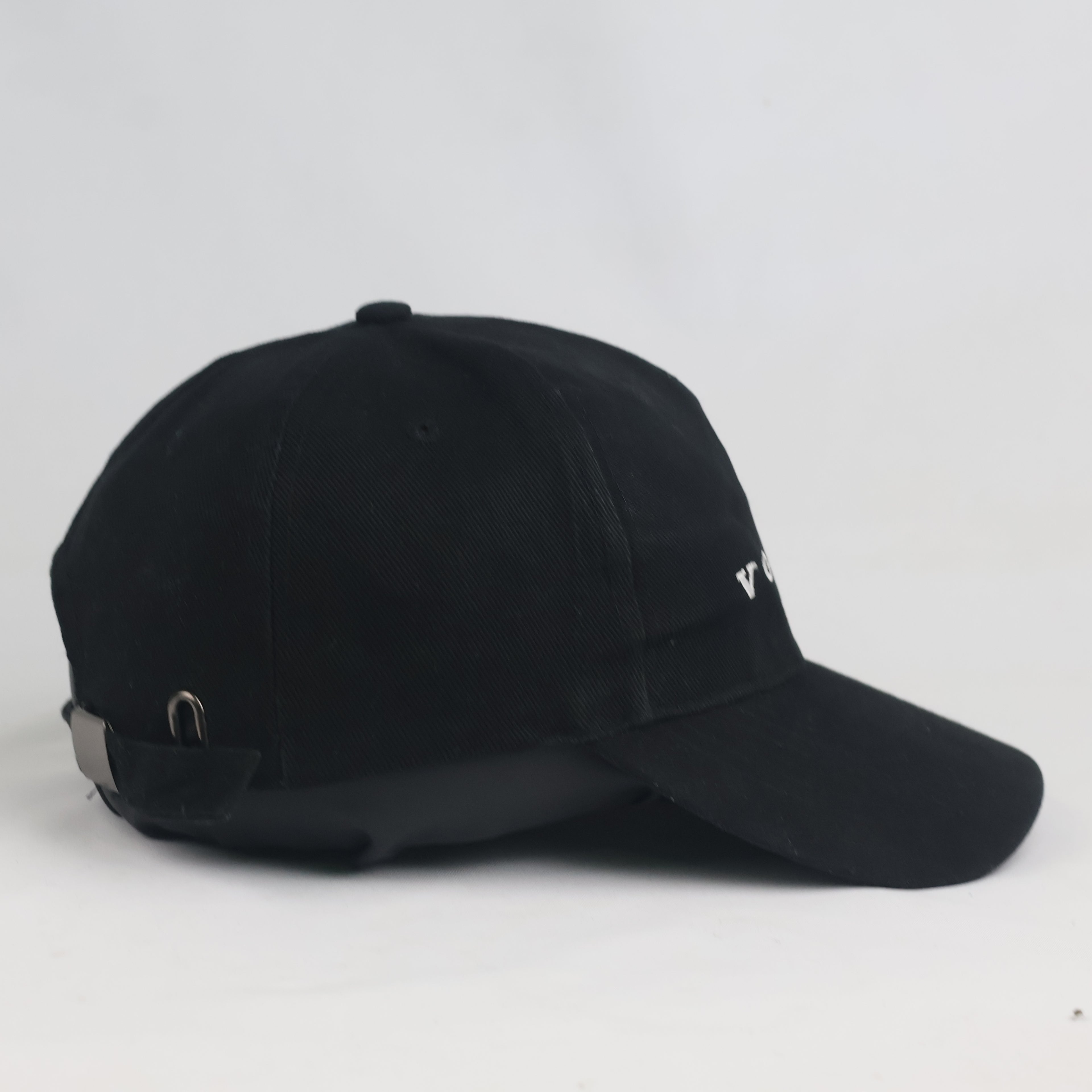 Minimalist Volvo Logo Black Baseball Cap - Adjustable Strapback Hat