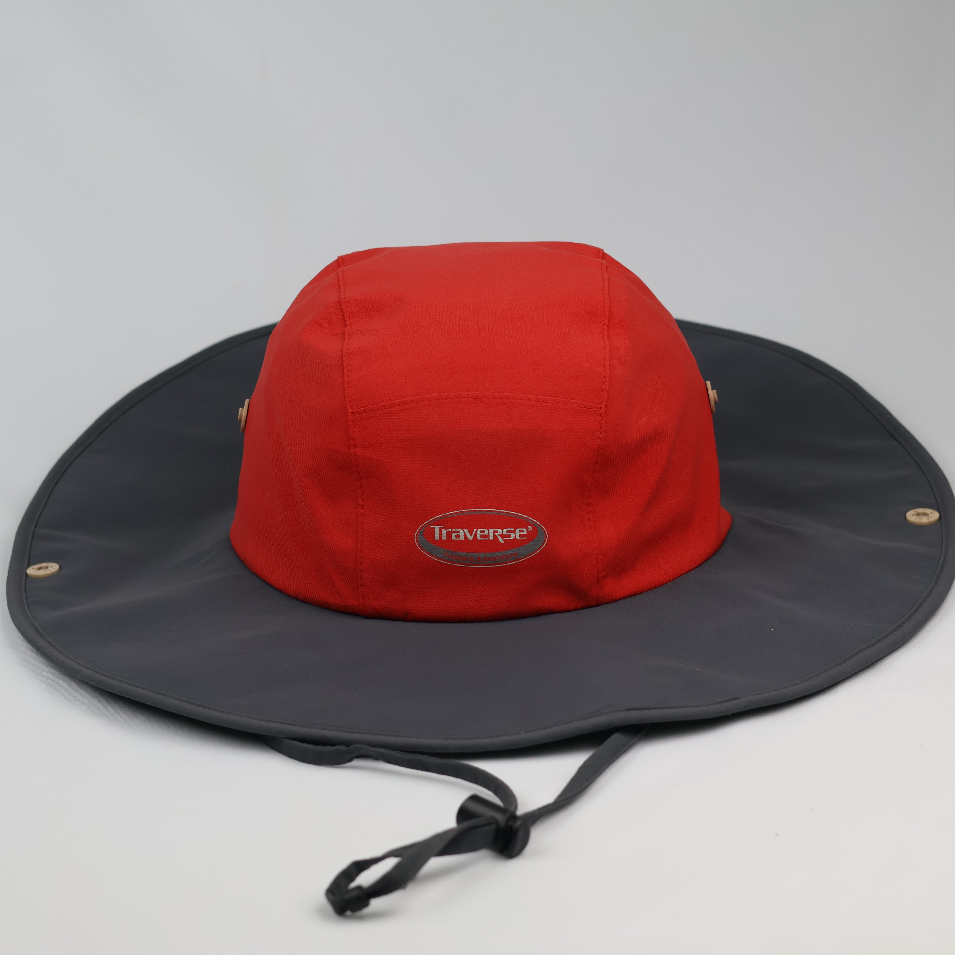 Traverse Travel & Adventure Wide Brim Sun Hat | Red & Grey Hiking Cap