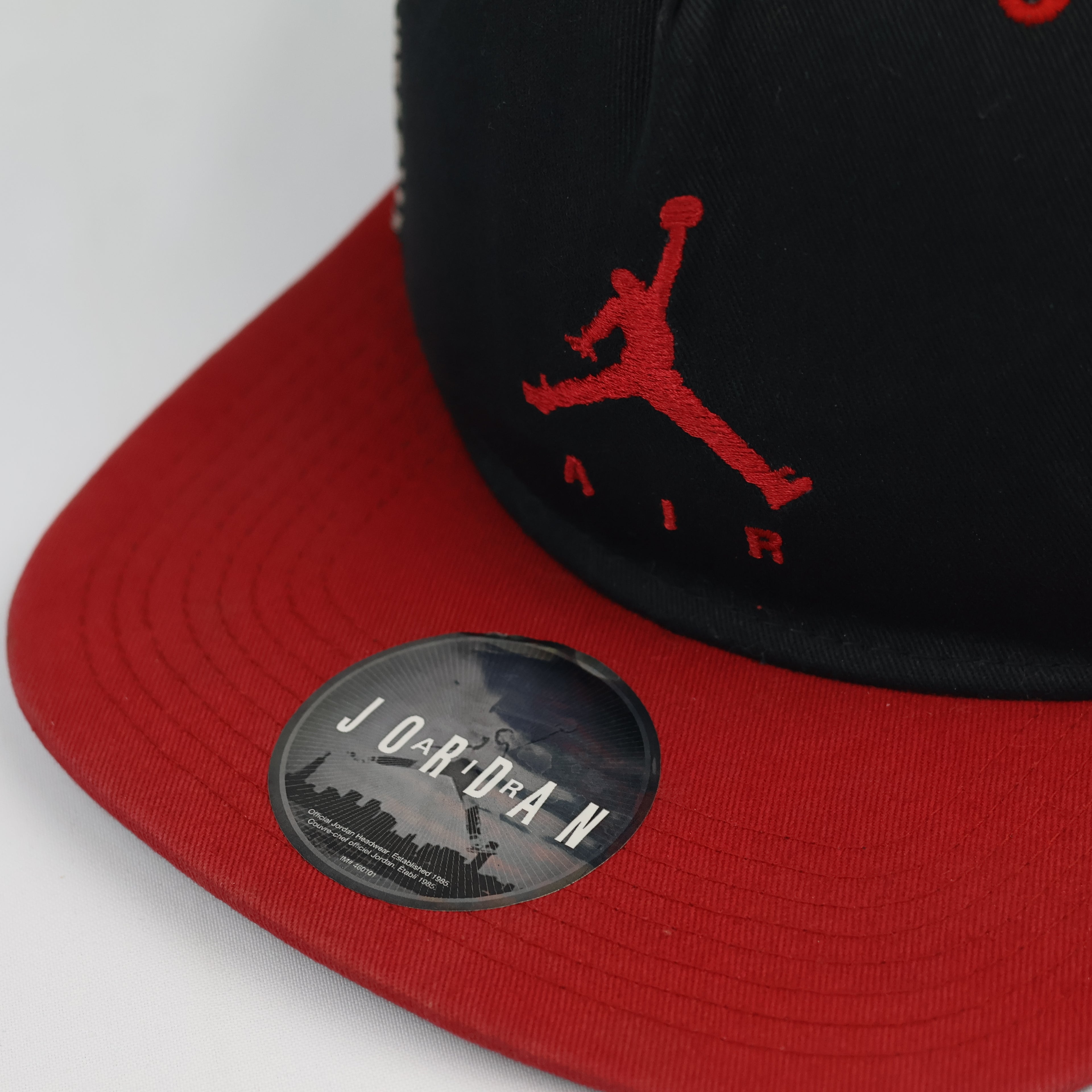 Air Jordan Jumpman Elephant Print Trucker Thrifted Hat – Black & Red