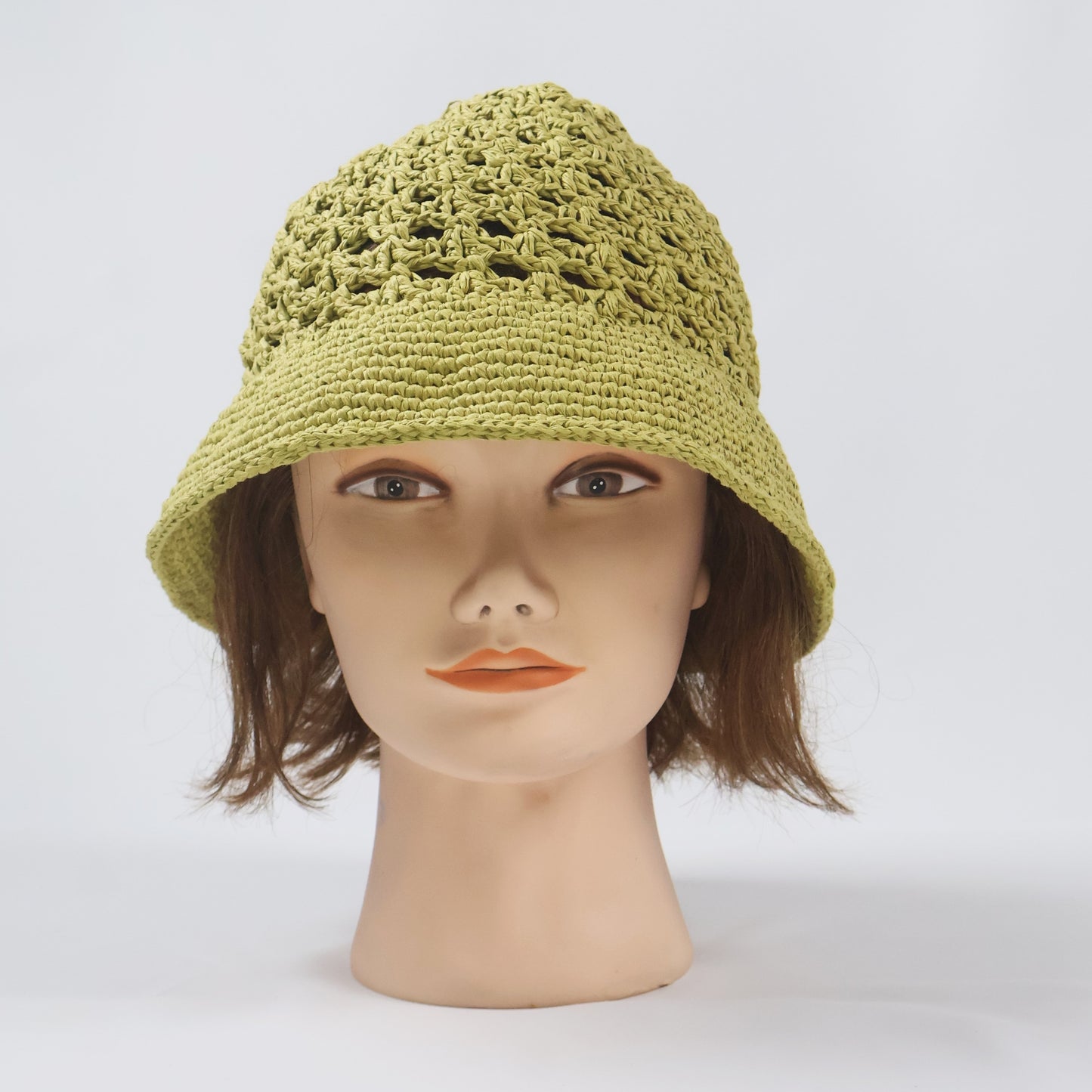 Breathable Crochet Sun Hat | Vintage-Style Sage Green