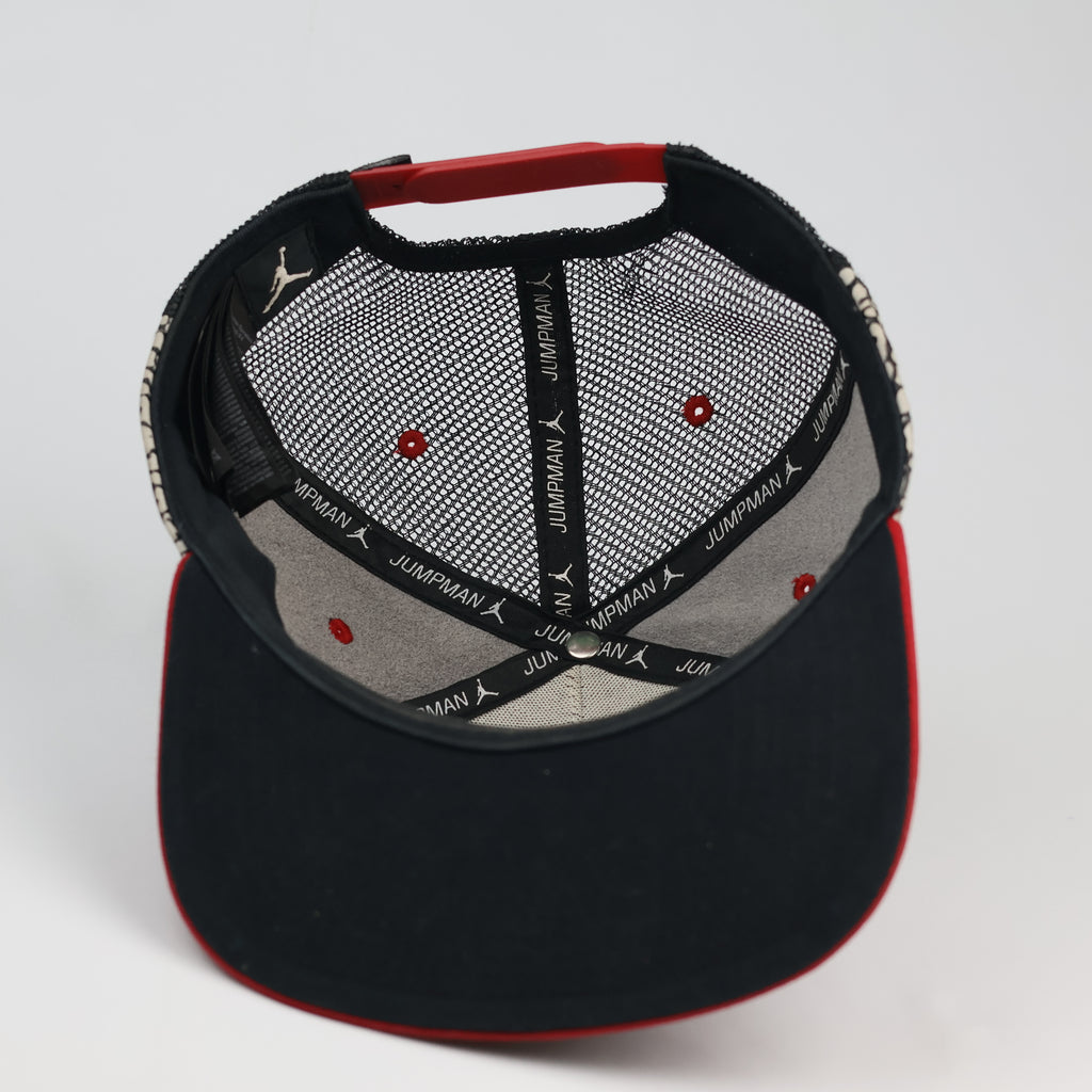Air Jordan Jumpman Elephant Print Trucker Thrifted Hat – Black & Red