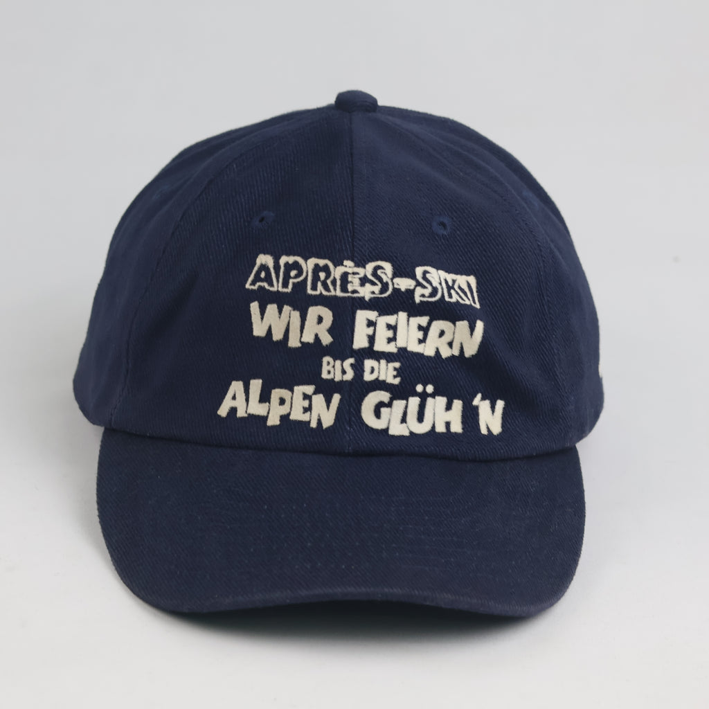 Vintage Après-Ski Wir Feiern Navy Blue Strapback Baseball Cap - Ski Culture Hat