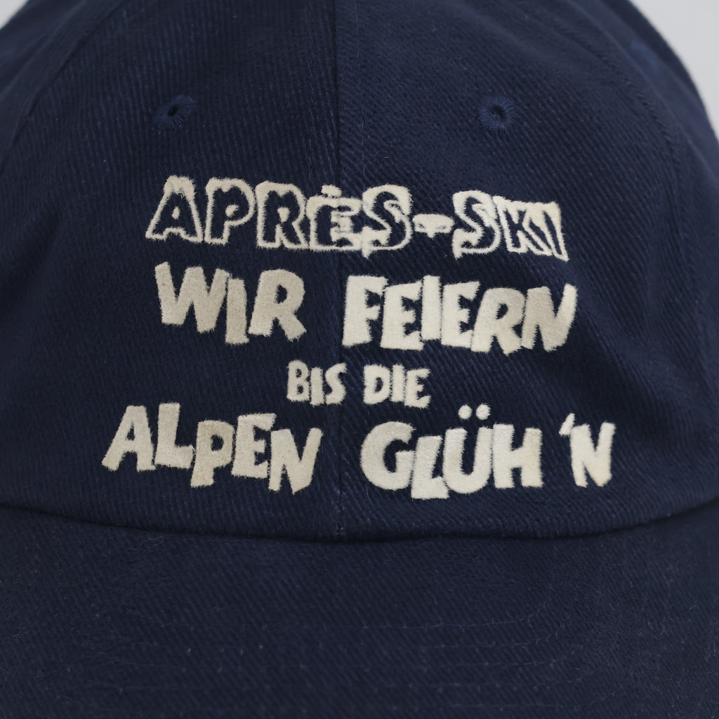 Vintage Après-Ski Wir Feiern Navy Blue Strapback Baseball Cap - Ski Culture Hat