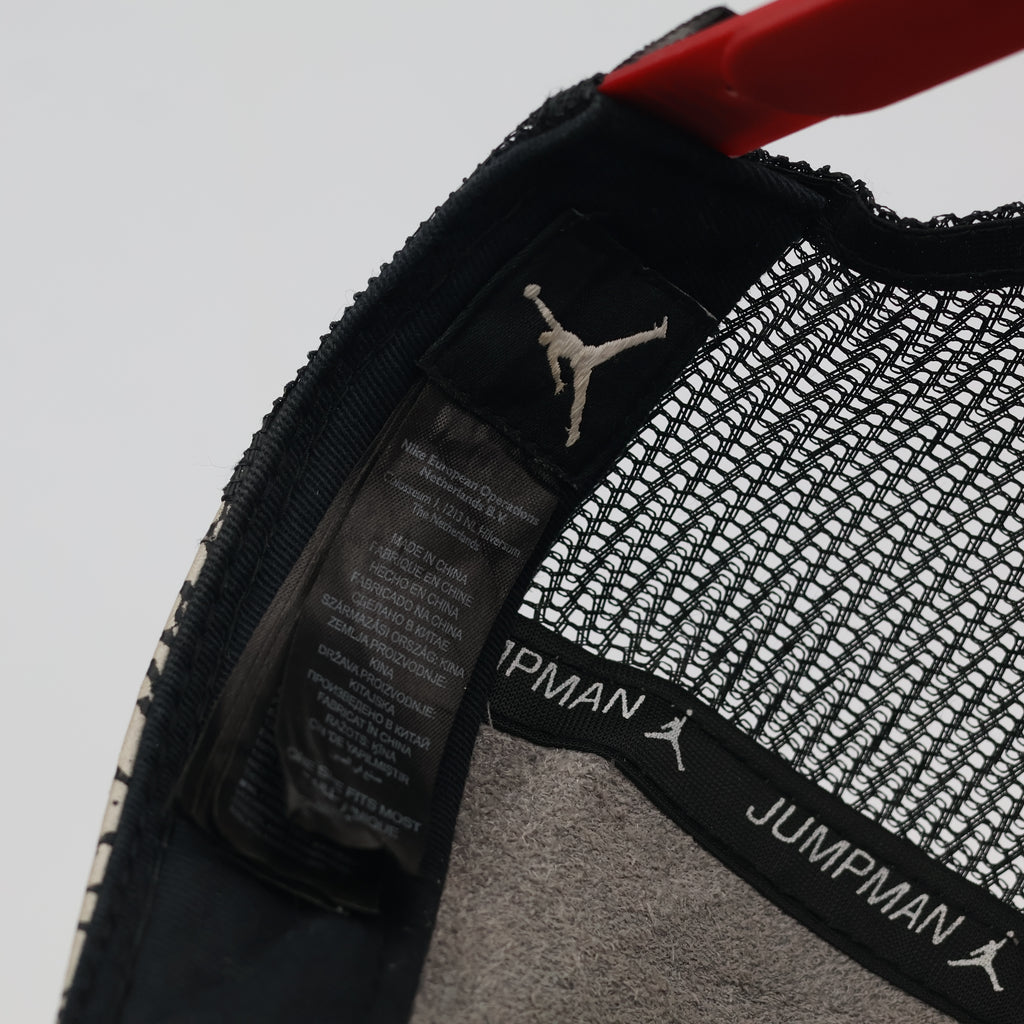 Air Jordan Jumpman Elephant Print Trucker Thrifted Hat – Black & Red