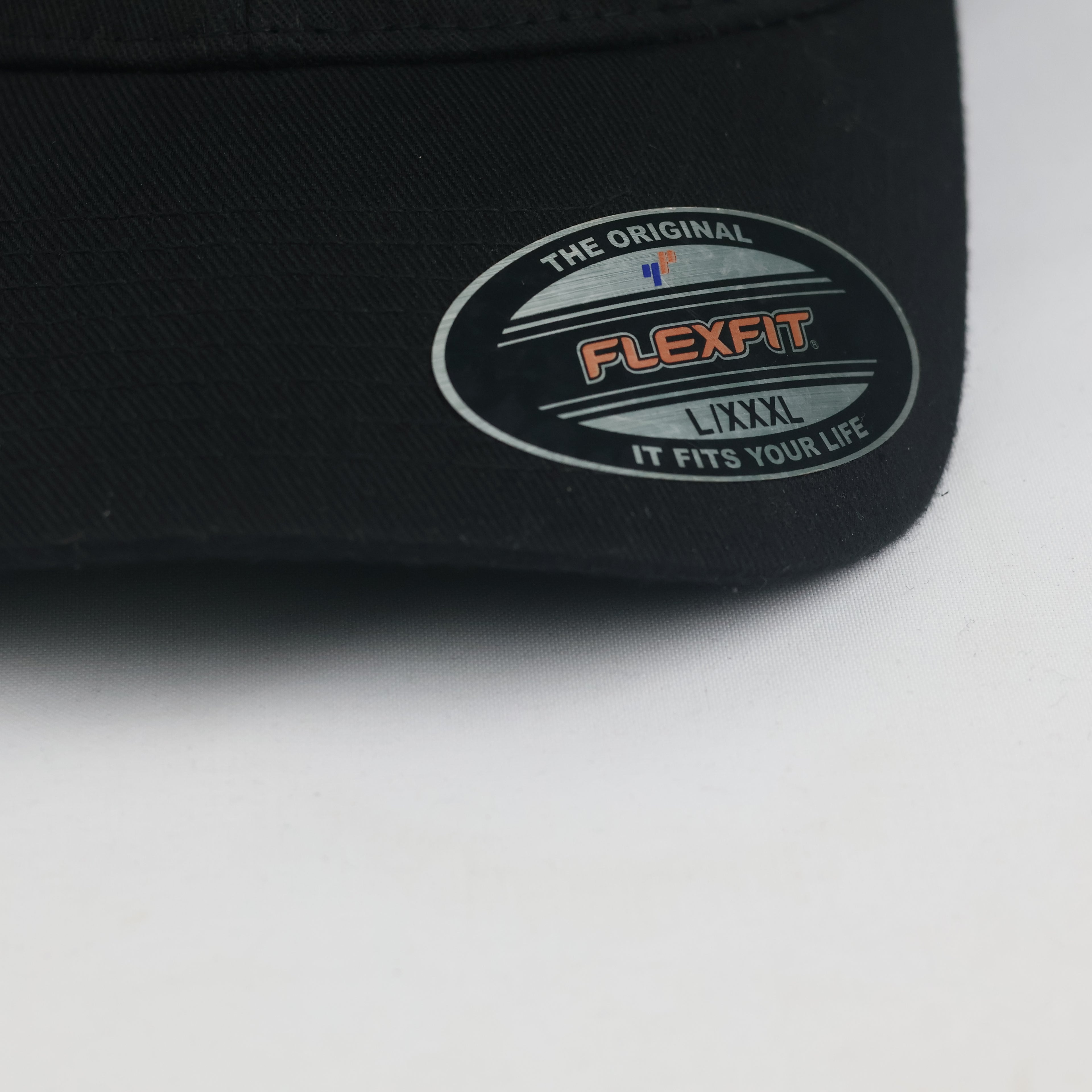 Vintage Flexfit Yupoong Plain Black Fitted Cap | Stretch Fit Big Size Hat