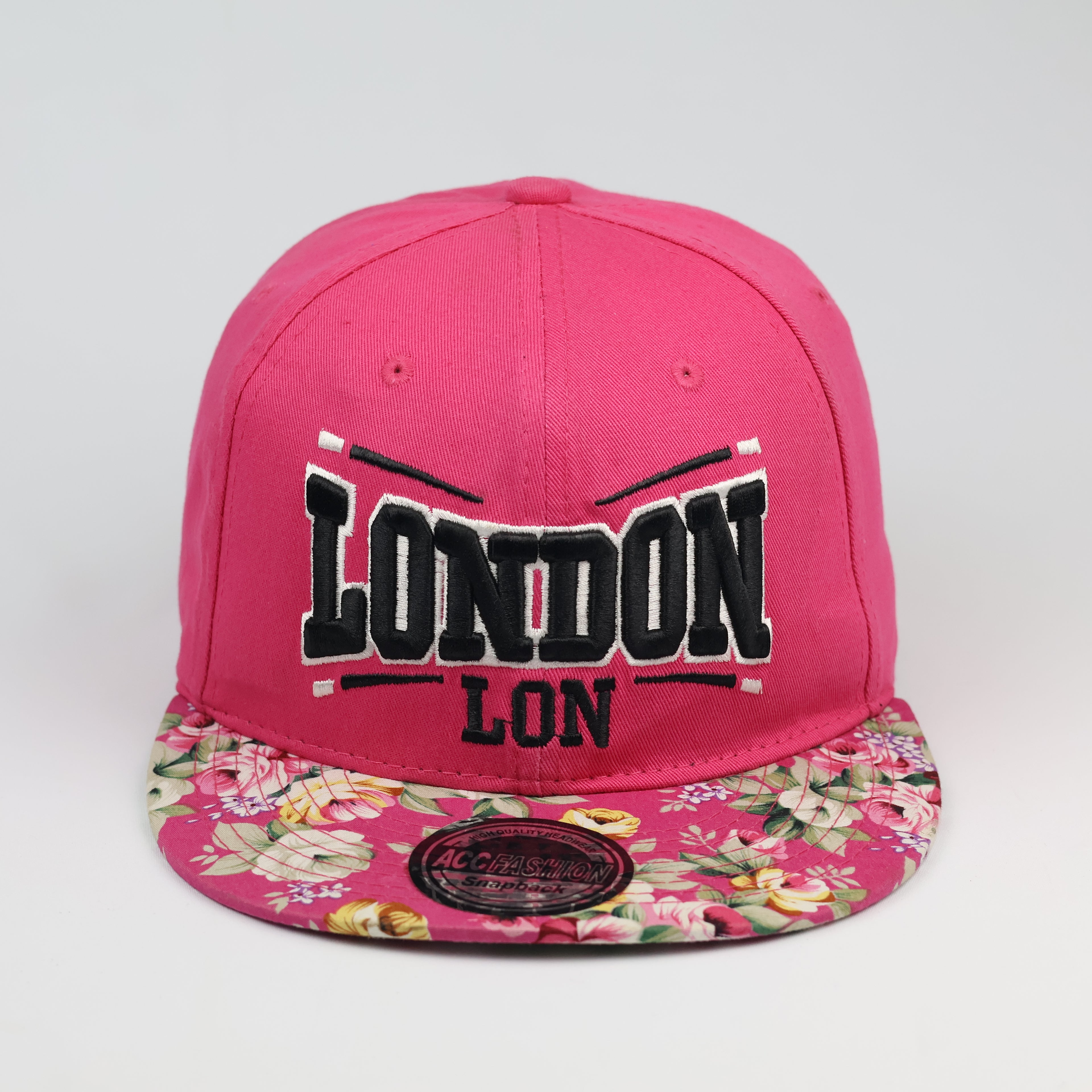 Vintage London City Logo Hat | Floral Flat Brim Thrifted Snapback