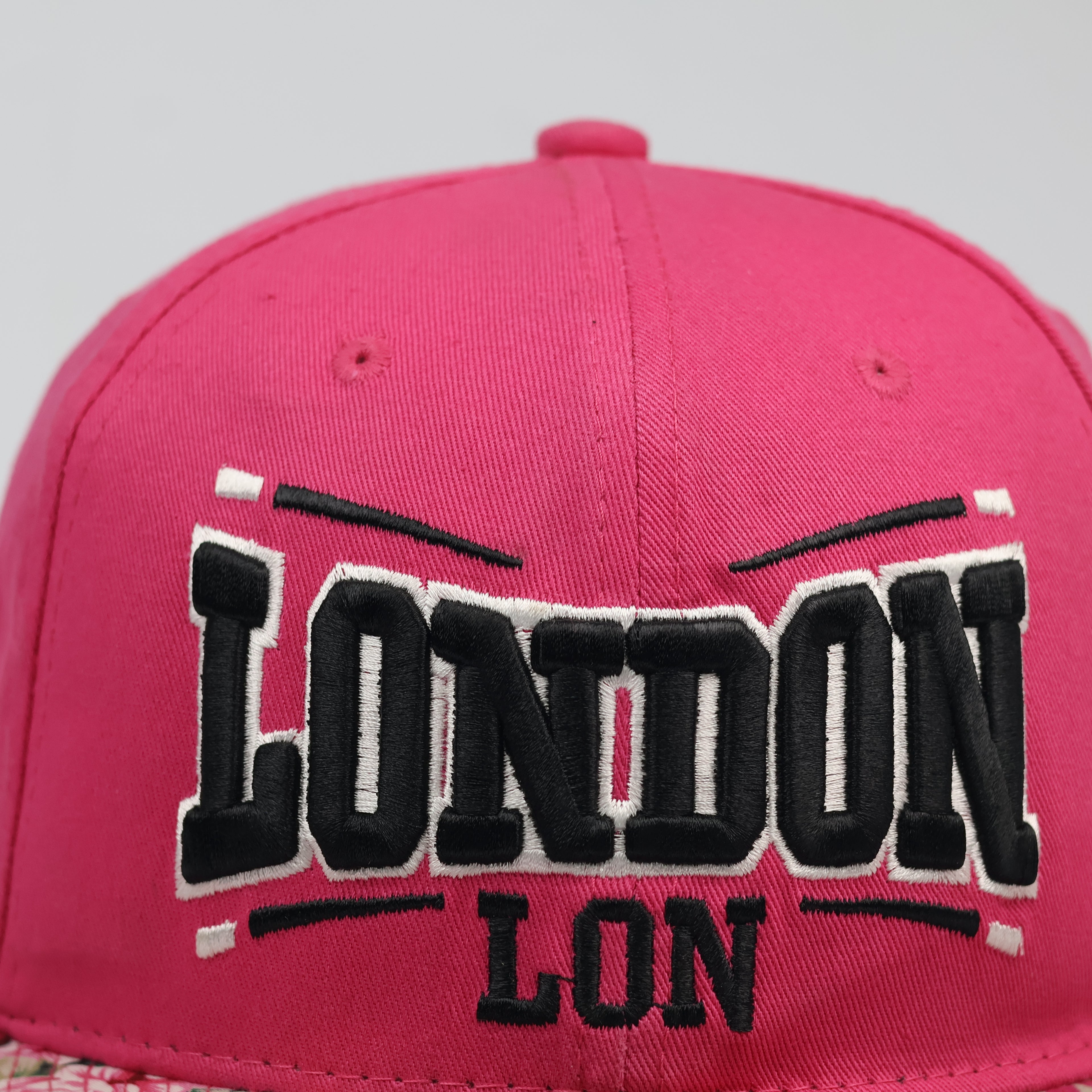Vintage London City Logo Hat | Floral Flat Brim Thrifted Snapback