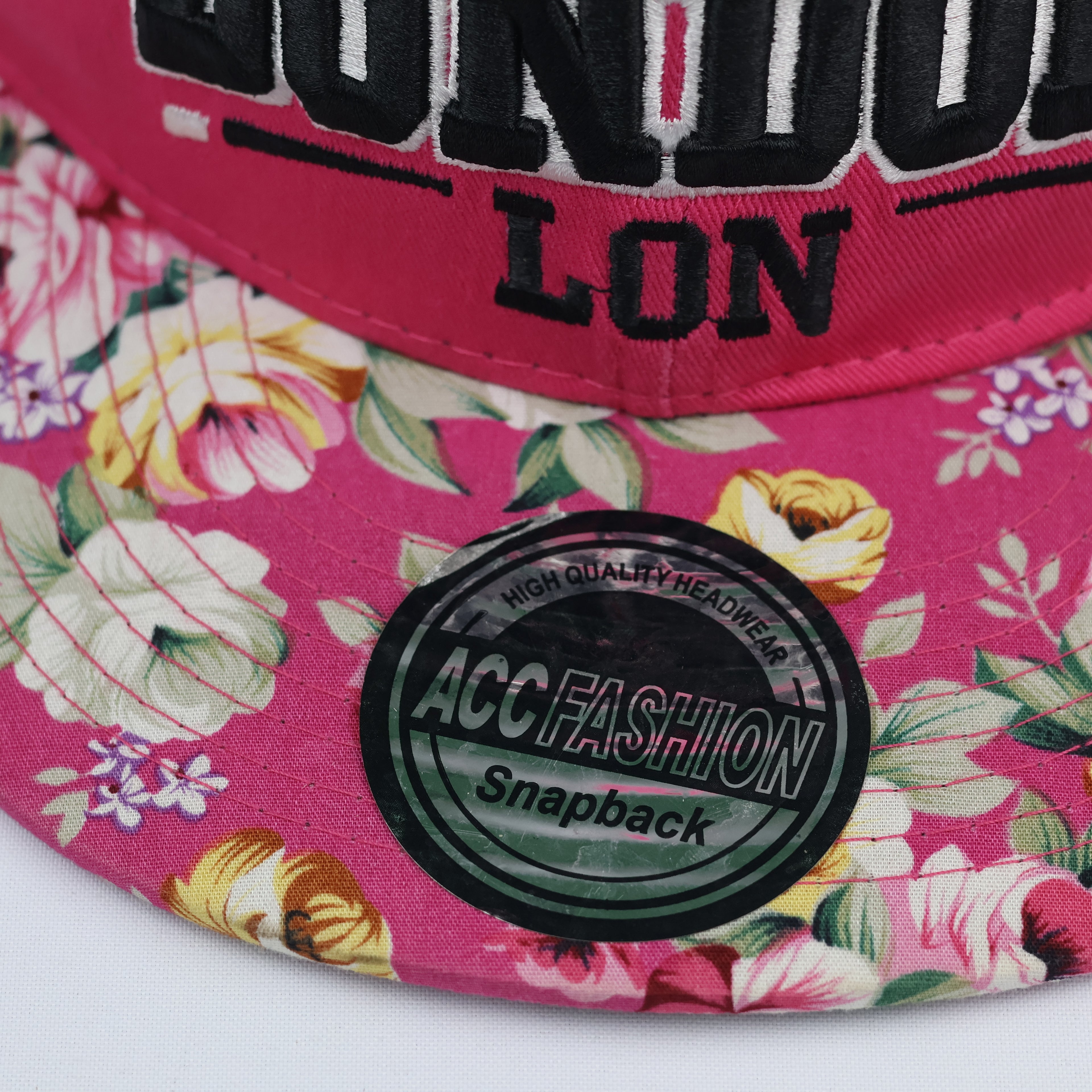Vintage London City Logo Hat | Floral Flat Brim Thrifted Snapback