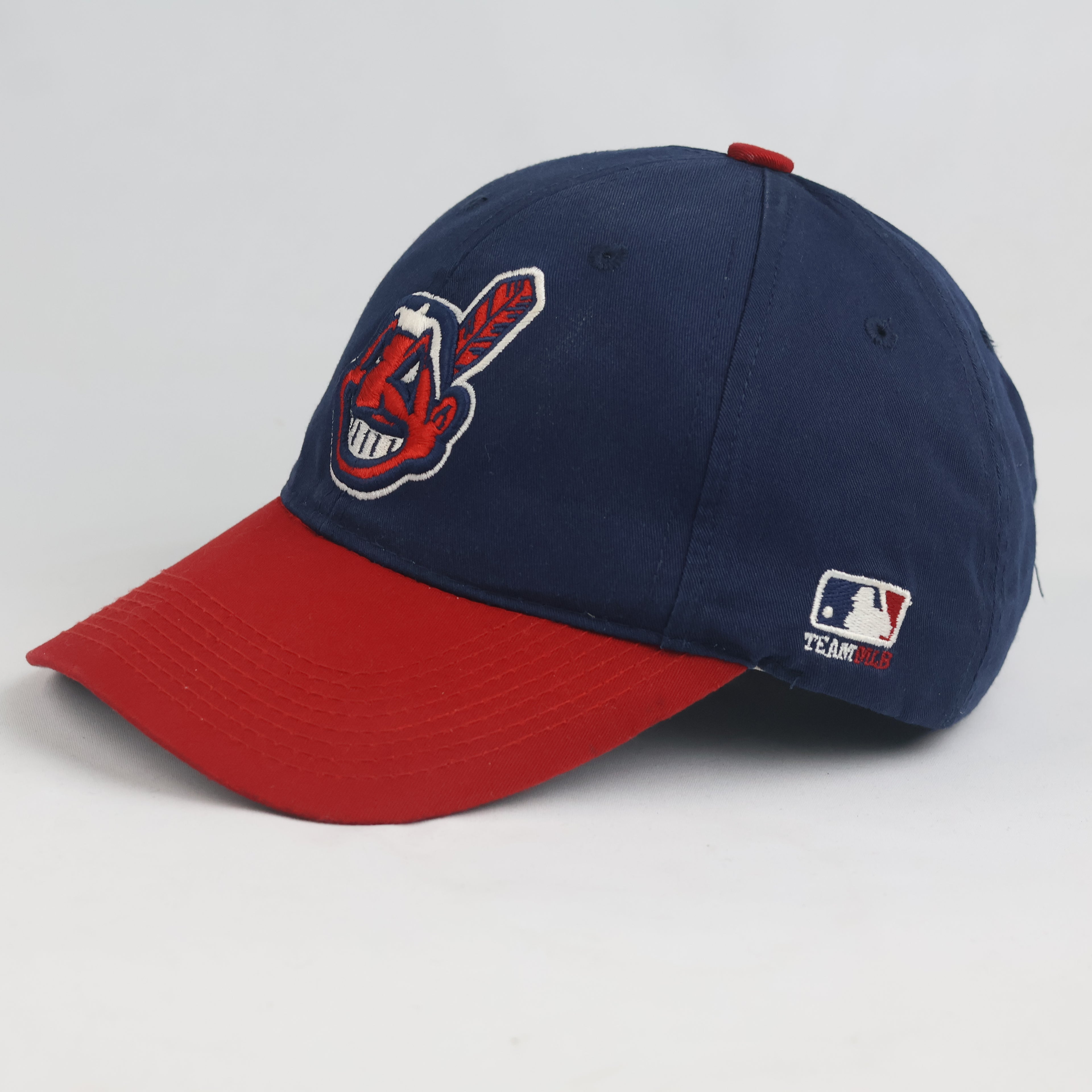 Vintage Cleveland Indians Chief Wahoo MLB Hat | Navy Red Strapback Cap