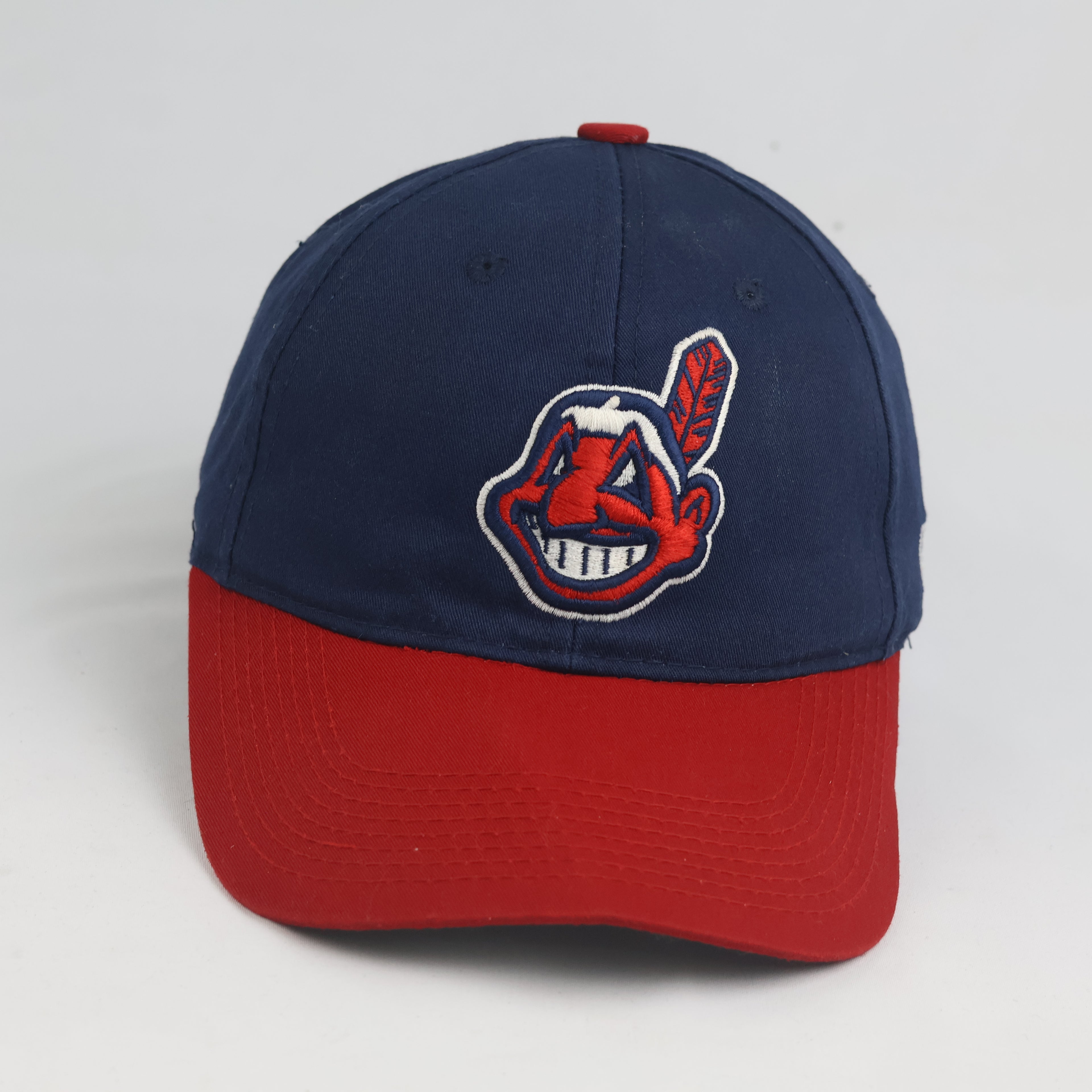 Vintage Cleveland Indians Chief Wahoo MLB Hat | Navy Red Strapback Cap