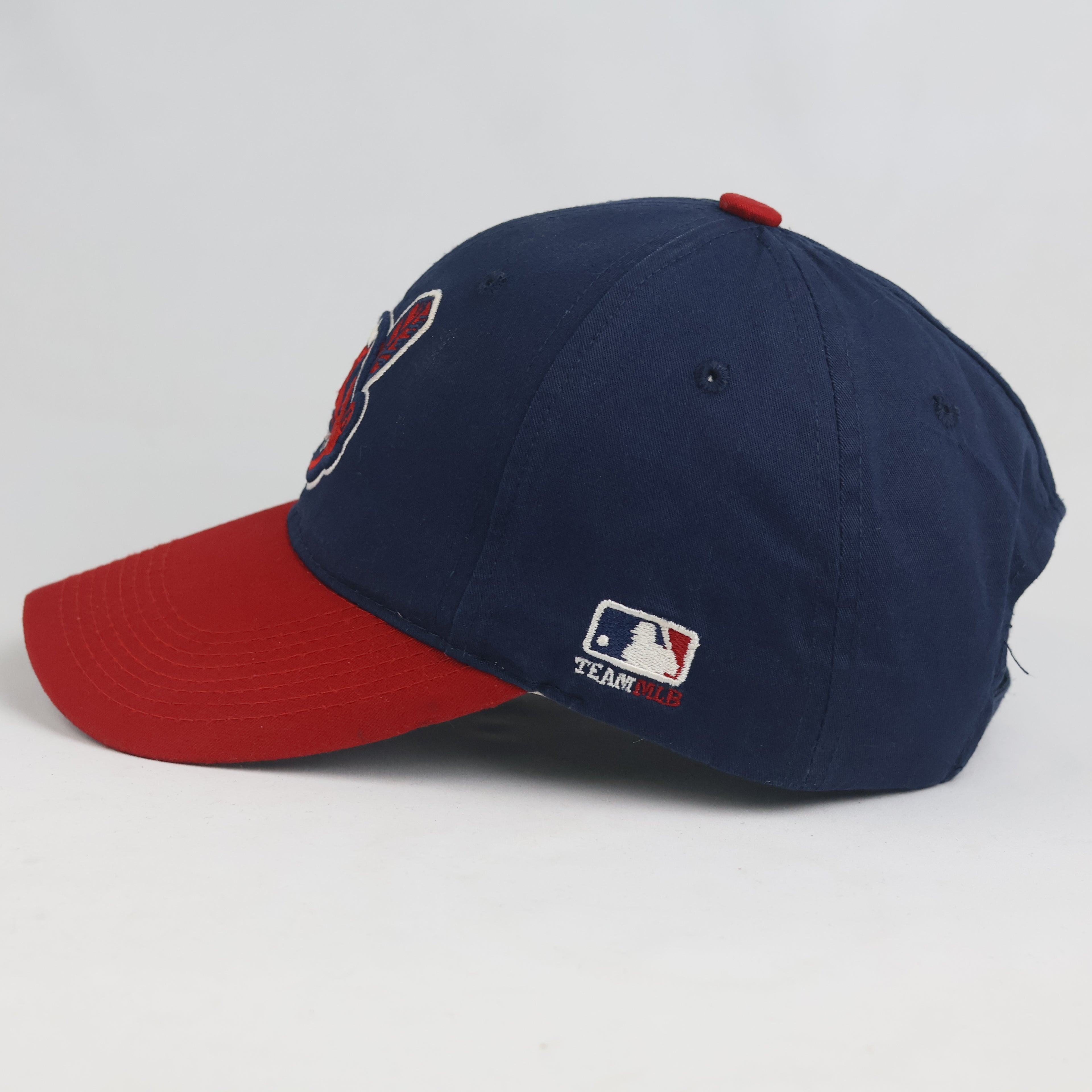 Vintage Cleveland Indians Chief Wahoo MLB Hat | Navy Red Strapback Cap