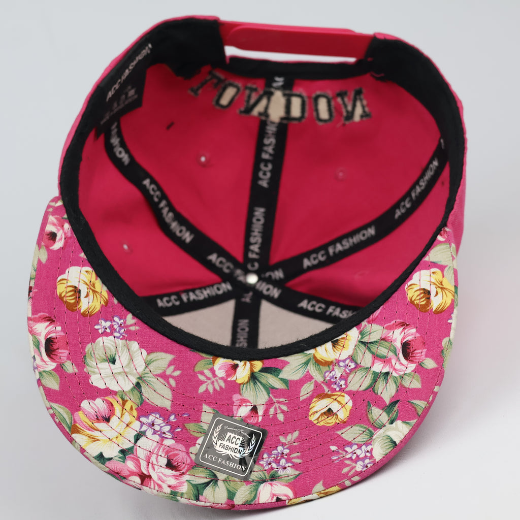 Vintage London City Logo Hat | Floral Flat Brim Thrifted Snapback