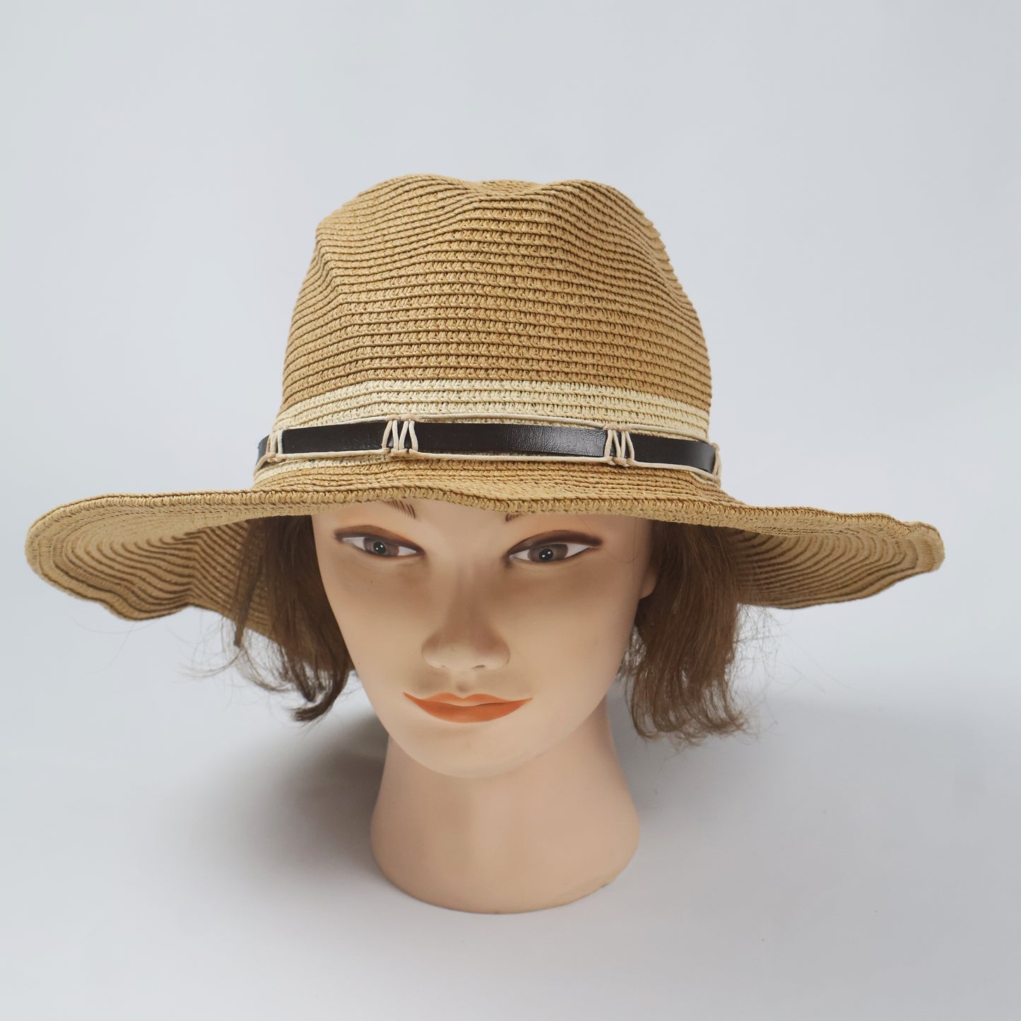 Unisex Woven Fedora with Decorative Cord & Tie-Back