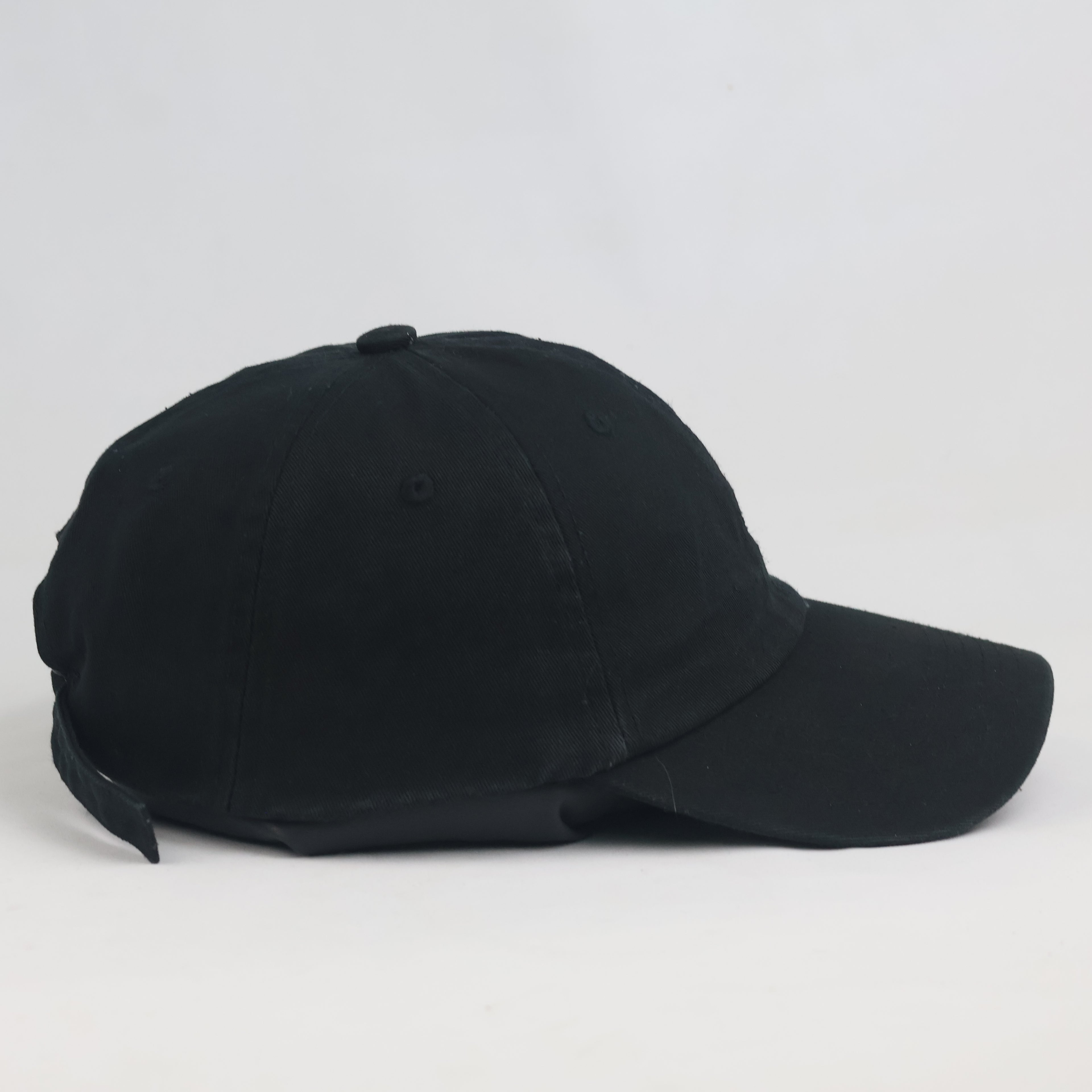 Vintage Cropp Fragile Sakura Embroidered Black Dad Hat | Cherry Blossom Strapback Cap
