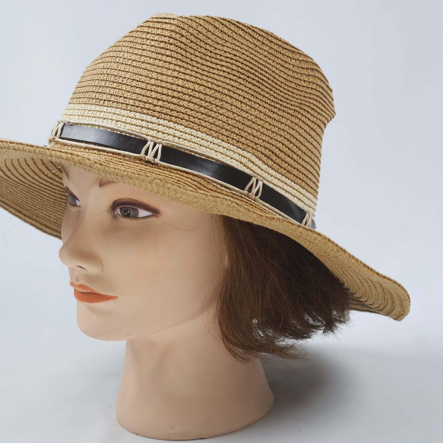 Unisex Woven Fedora with Decorative Cord & Tie-Back
