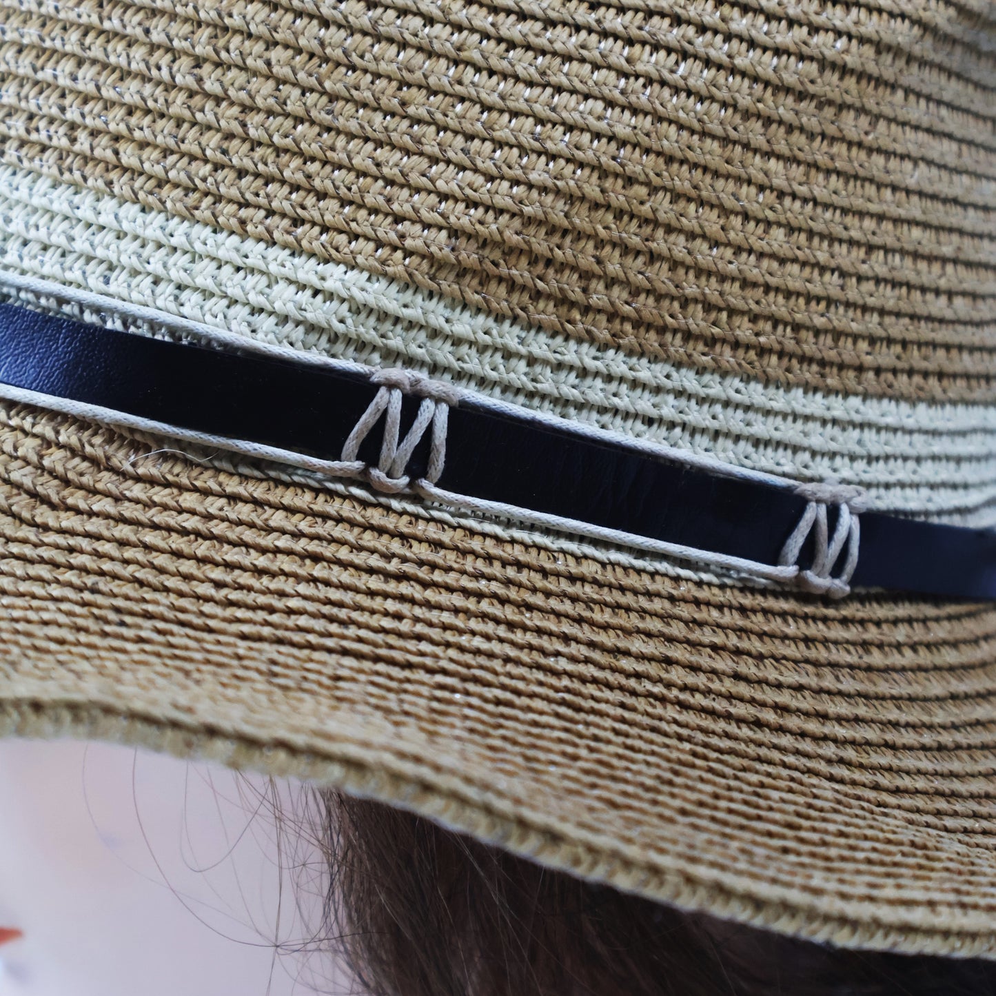 Unisex Woven Fedora with Decorative Cord & Tie-Back