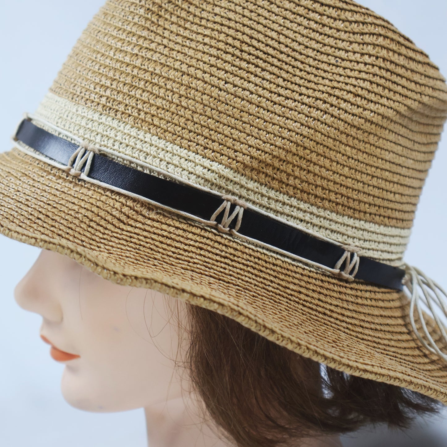 Unisex Woven Fedora with Decorative Cord & Tie-Back