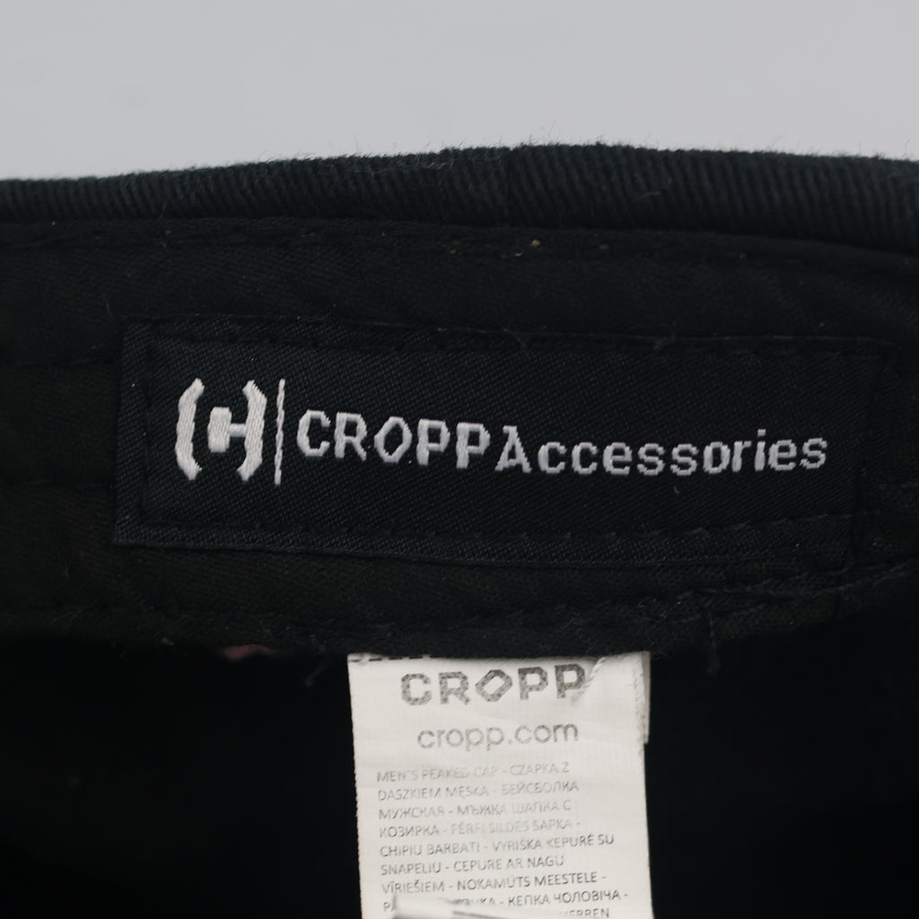 Vintage Cropp Fragile Sakura Embroidered Black Dad Hat | Cherry Blossom Strapback Cap