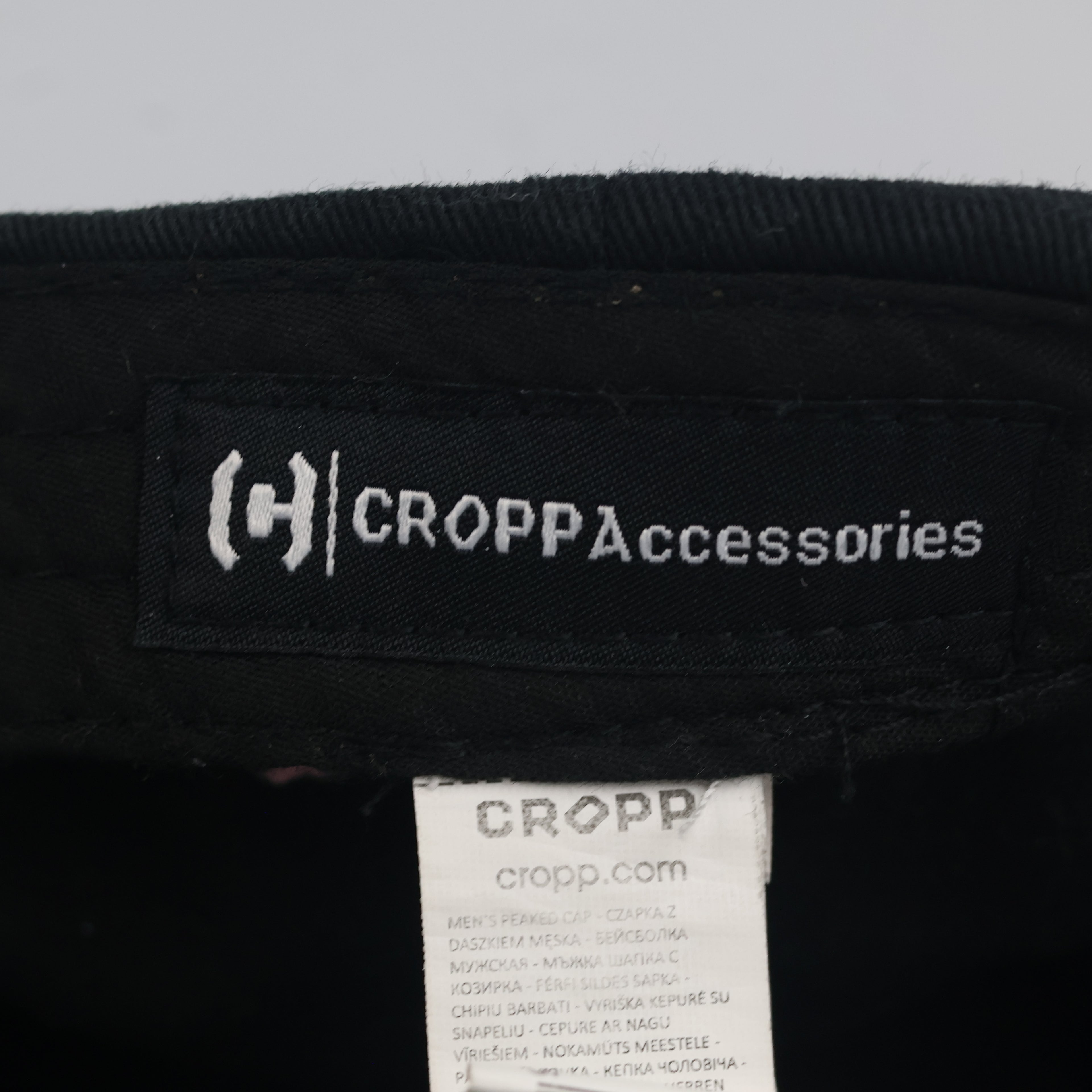 Vintage Cropp Fragile Sakura Embroidered Black Dad Hat | Cherry Blossom Strapback Cap