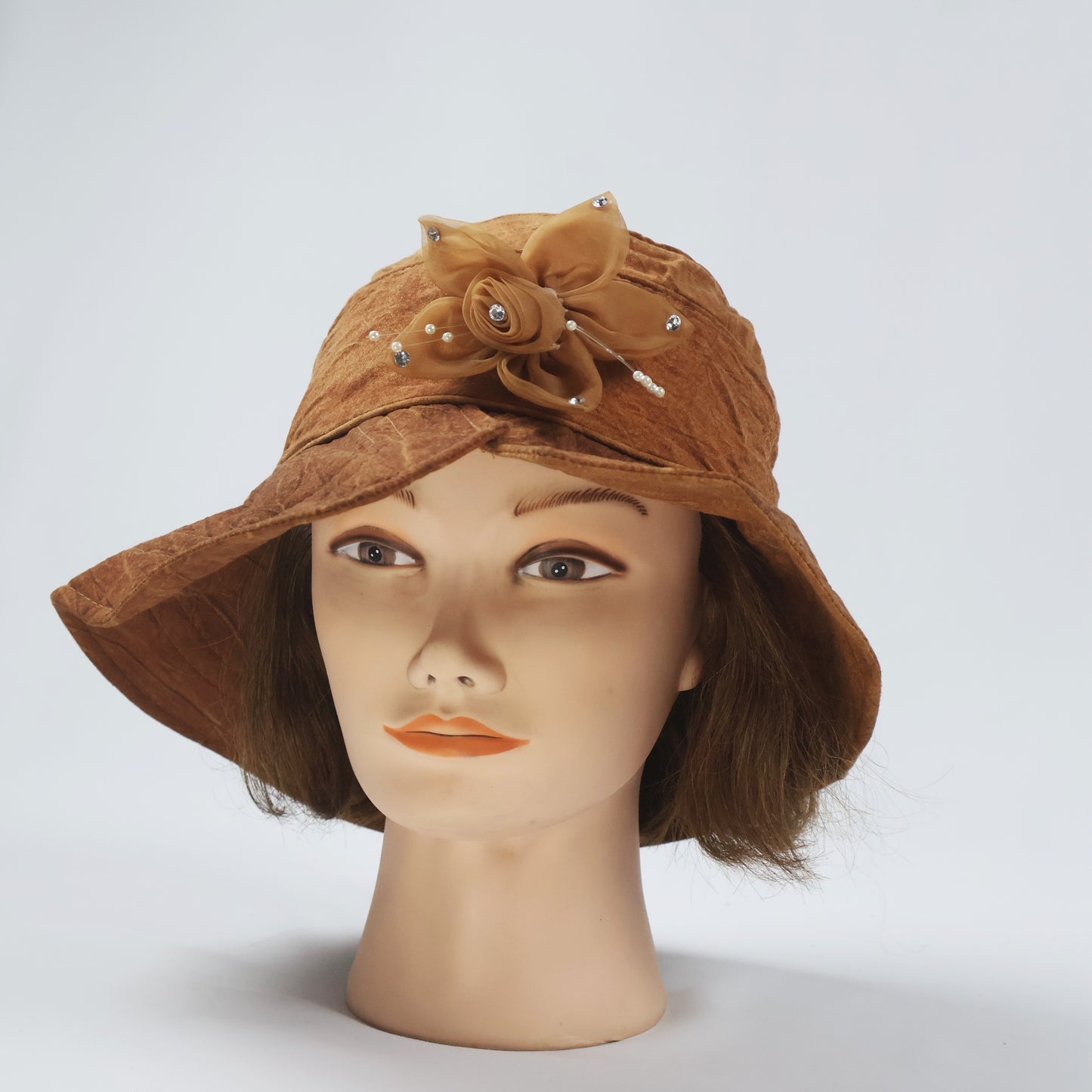 Vintage-Style Occasion Hat with Pearl & Rhinestone Details