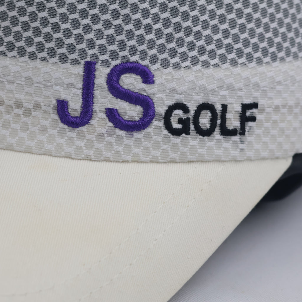 Vintage JS Golf Cream Breathable Mesh Military Cap | Outdoor Sports Sun Hat