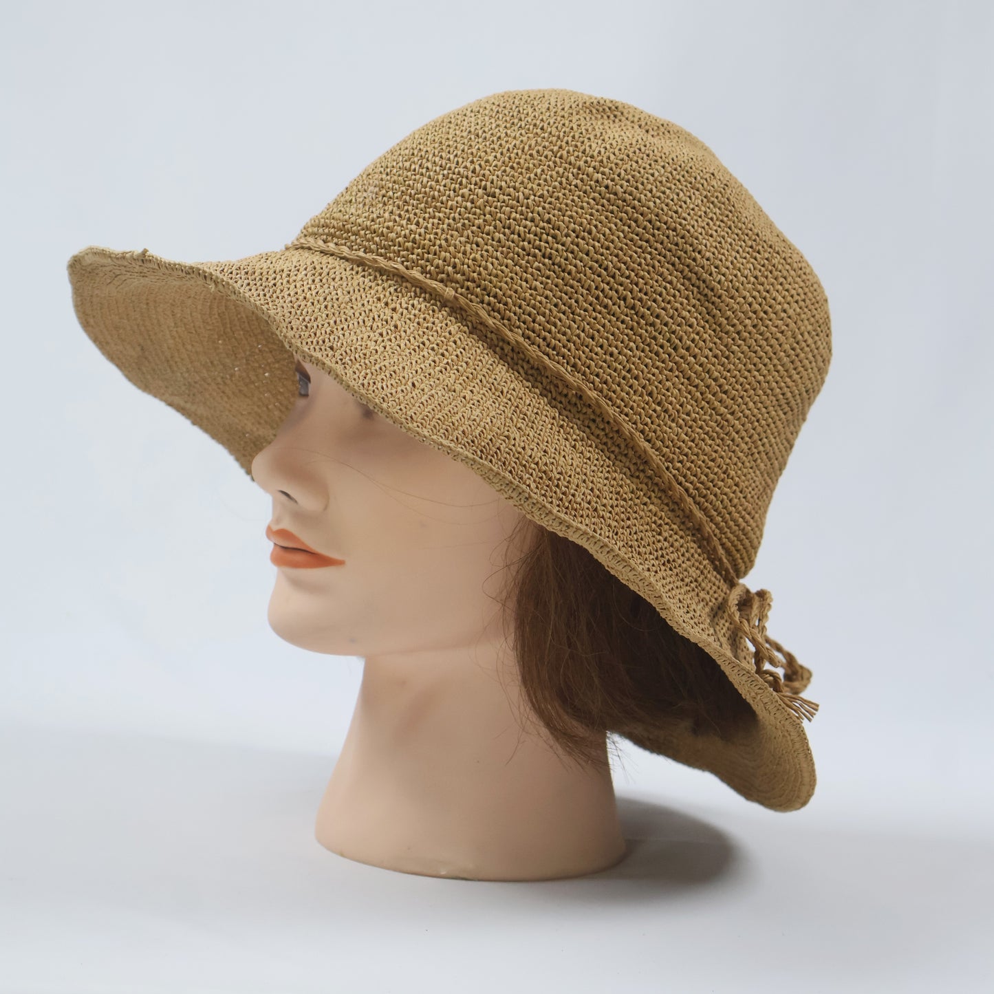 Elegant Sun Hat with Textured Crown & Smooth Brim