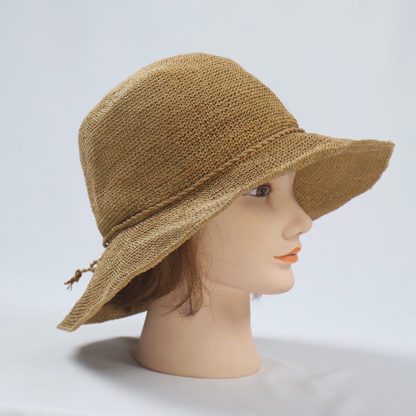 Elegant Sun Hat with Textured Crown & Smooth Brim