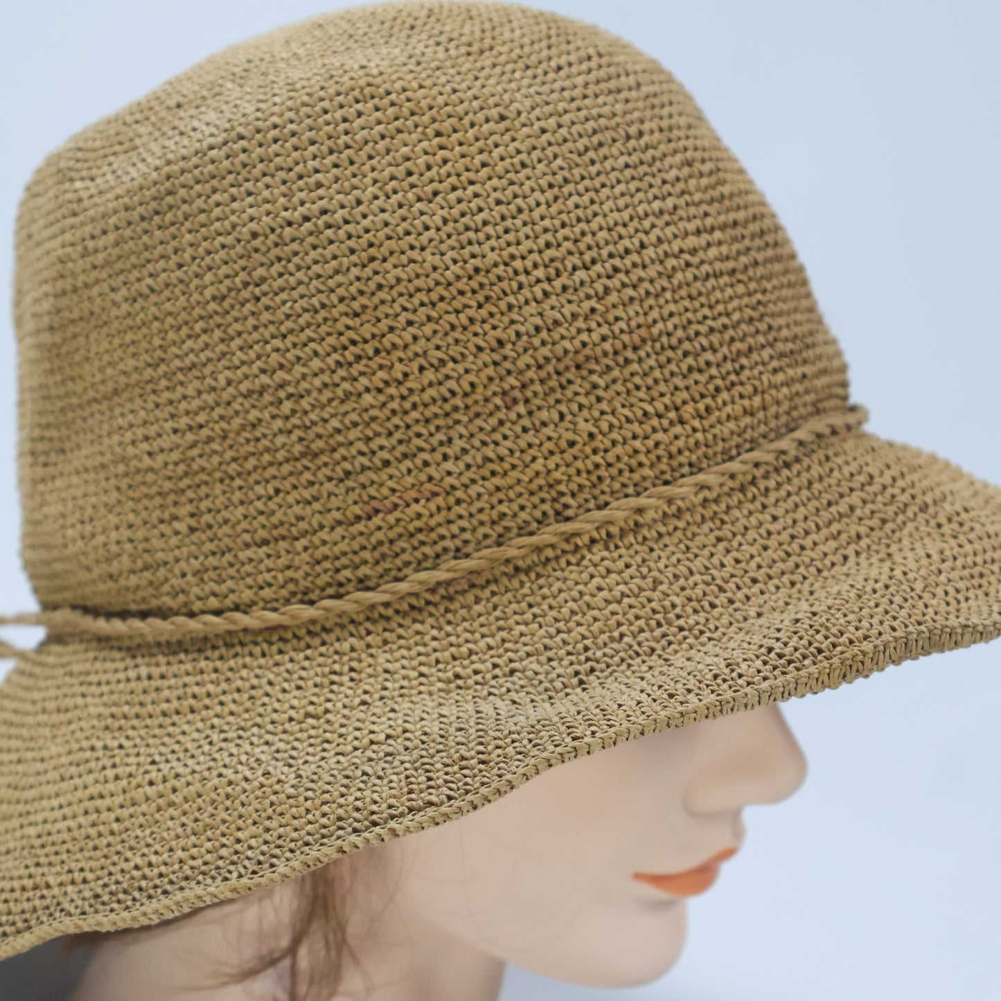 Elegant Sun Hat with Textured Crown & Smooth Brim