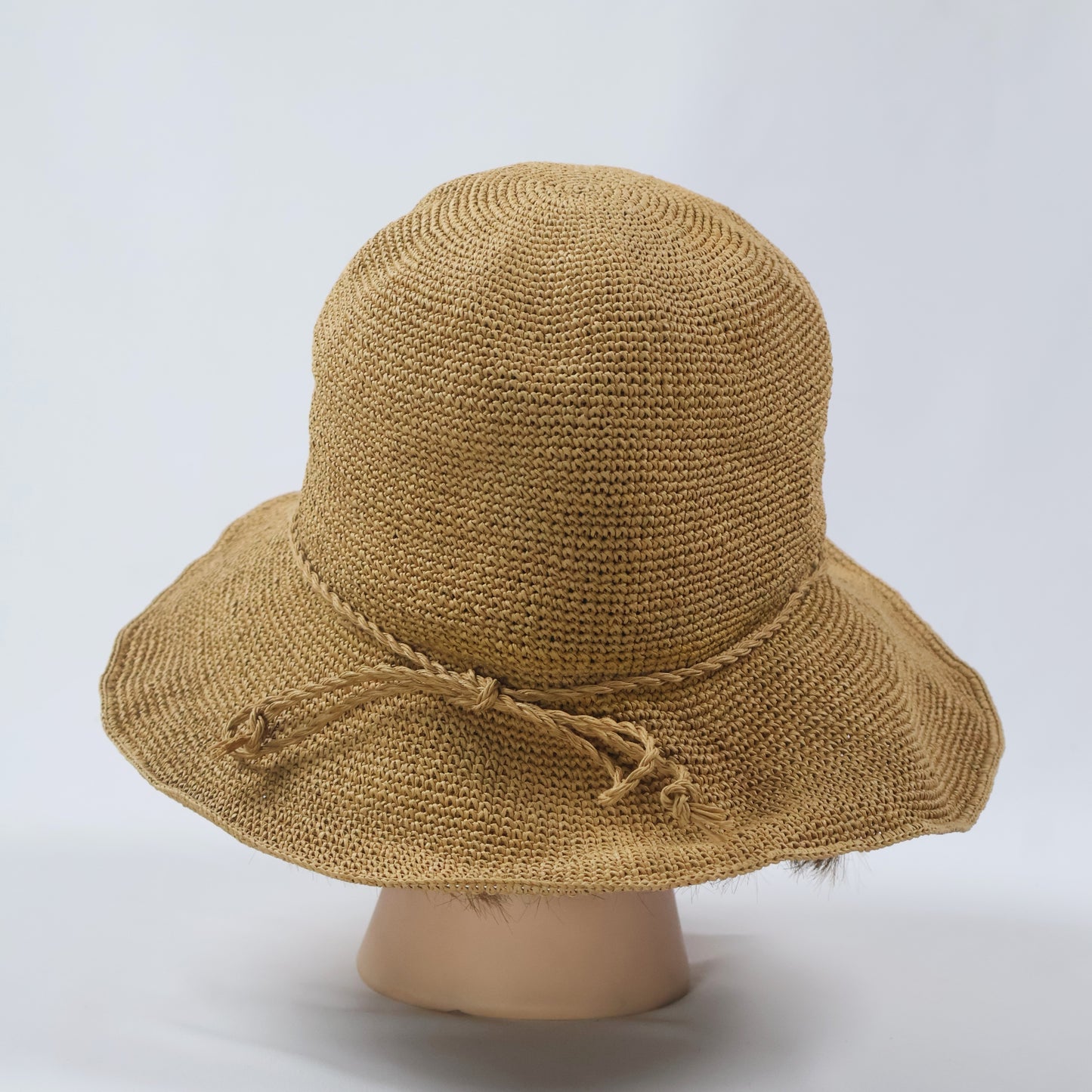 Elegant Sun Hat with Textured Crown & Smooth Brim