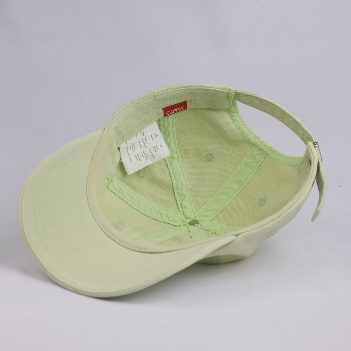Thrifted Esprit Light Pistachio Green Cursive Logo Strapback Cap | 10033