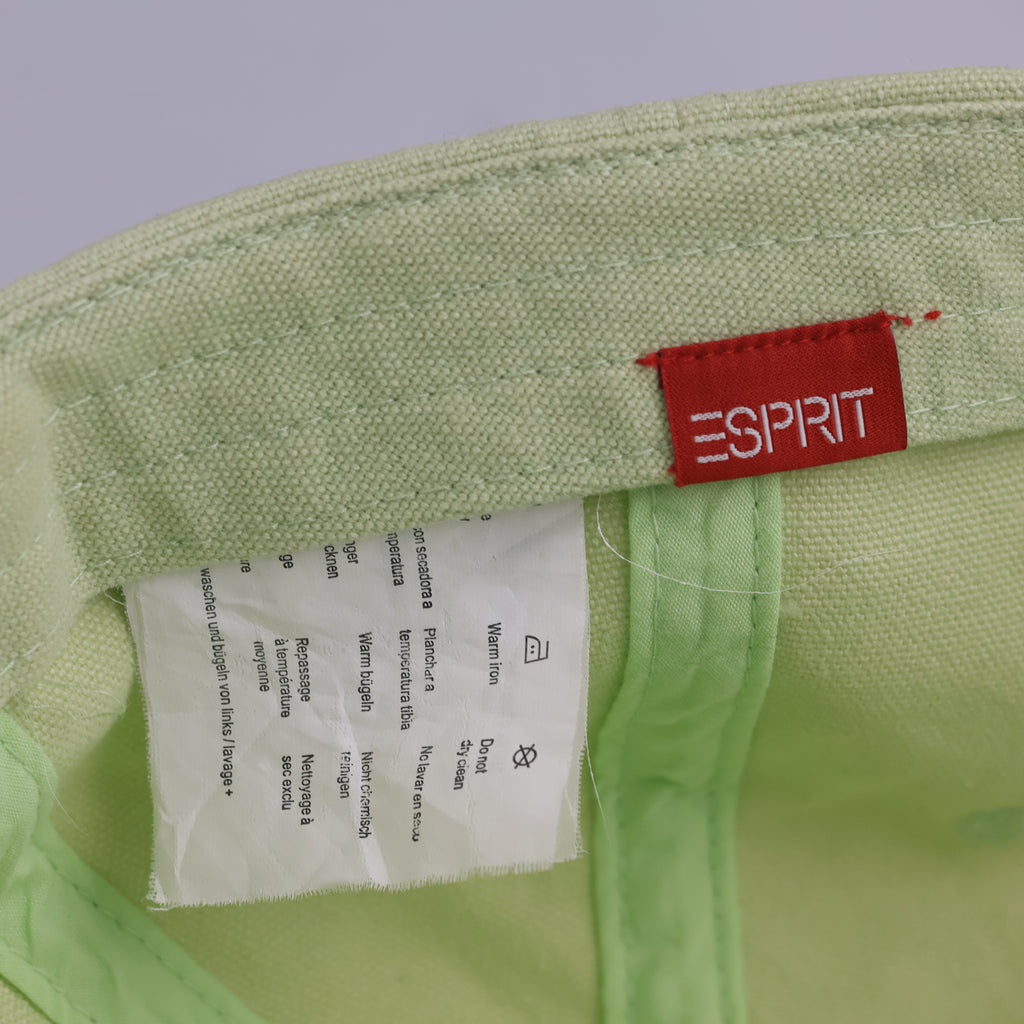 Thrifted Esprit Light Pistachio Green Cursive Logo Strapback Cap | 10033