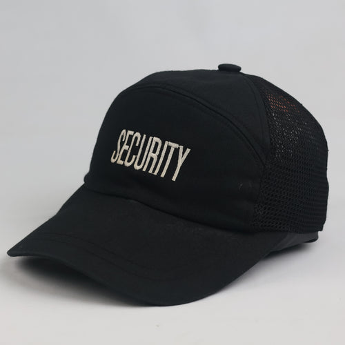 Vintage Security Embroidered Black Trucker Hat | Mesh Back Snapback Cap
