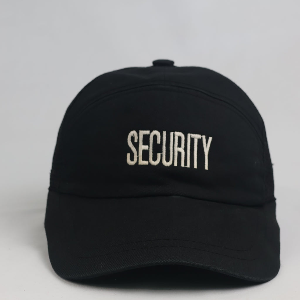 Vintage Security Embroidered Black Trucker Hat | Mesh Back Snapback Cap