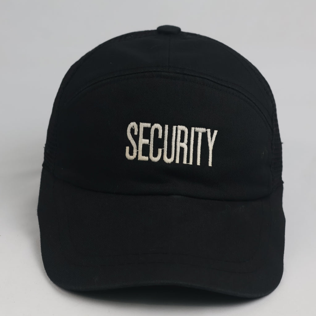 Vintage Security Embroidered Black Trucker Hat | Mesh Back Snapback Cap