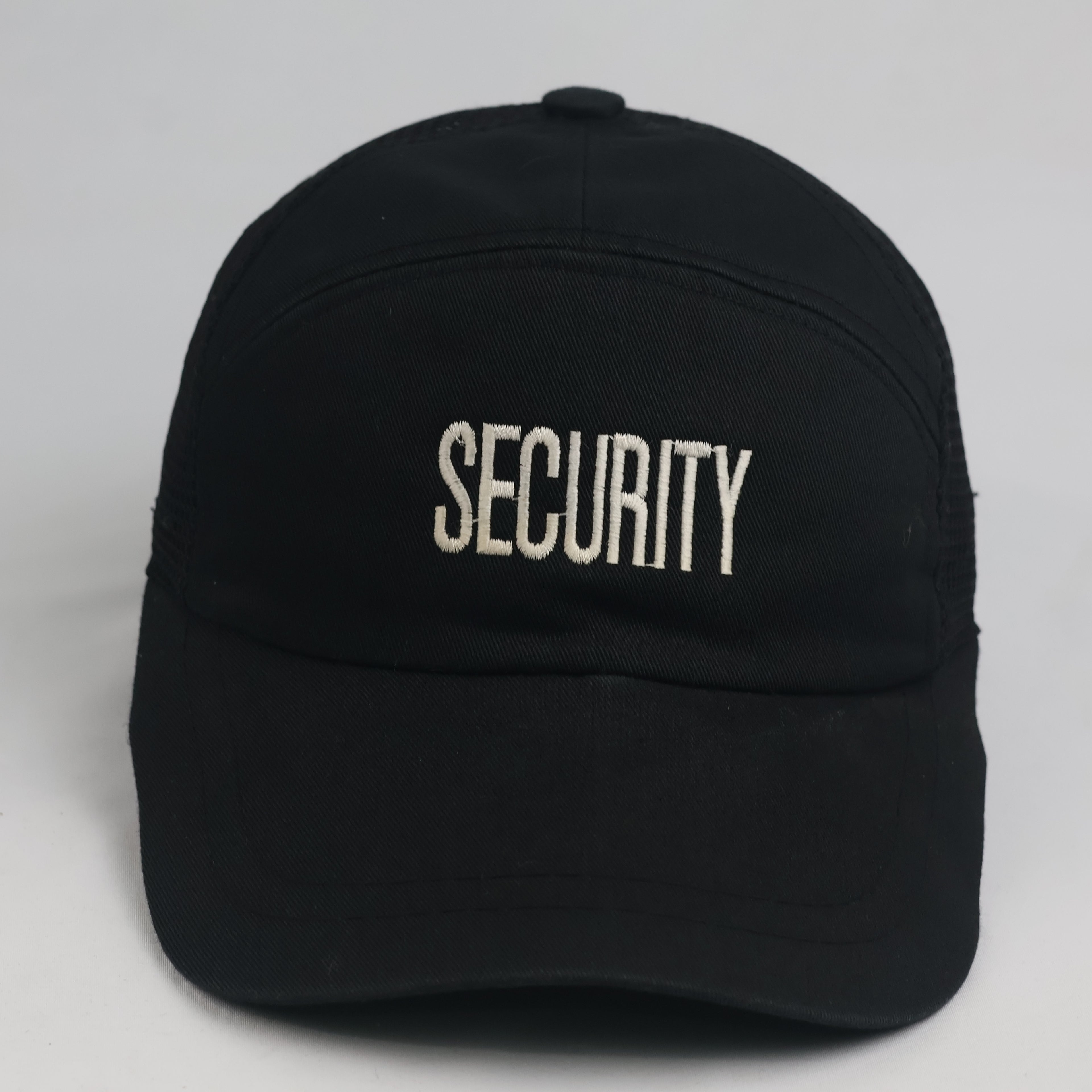 Vintage Security Embroidered Black Trucker Hat | Mesh Back Snapback Cap